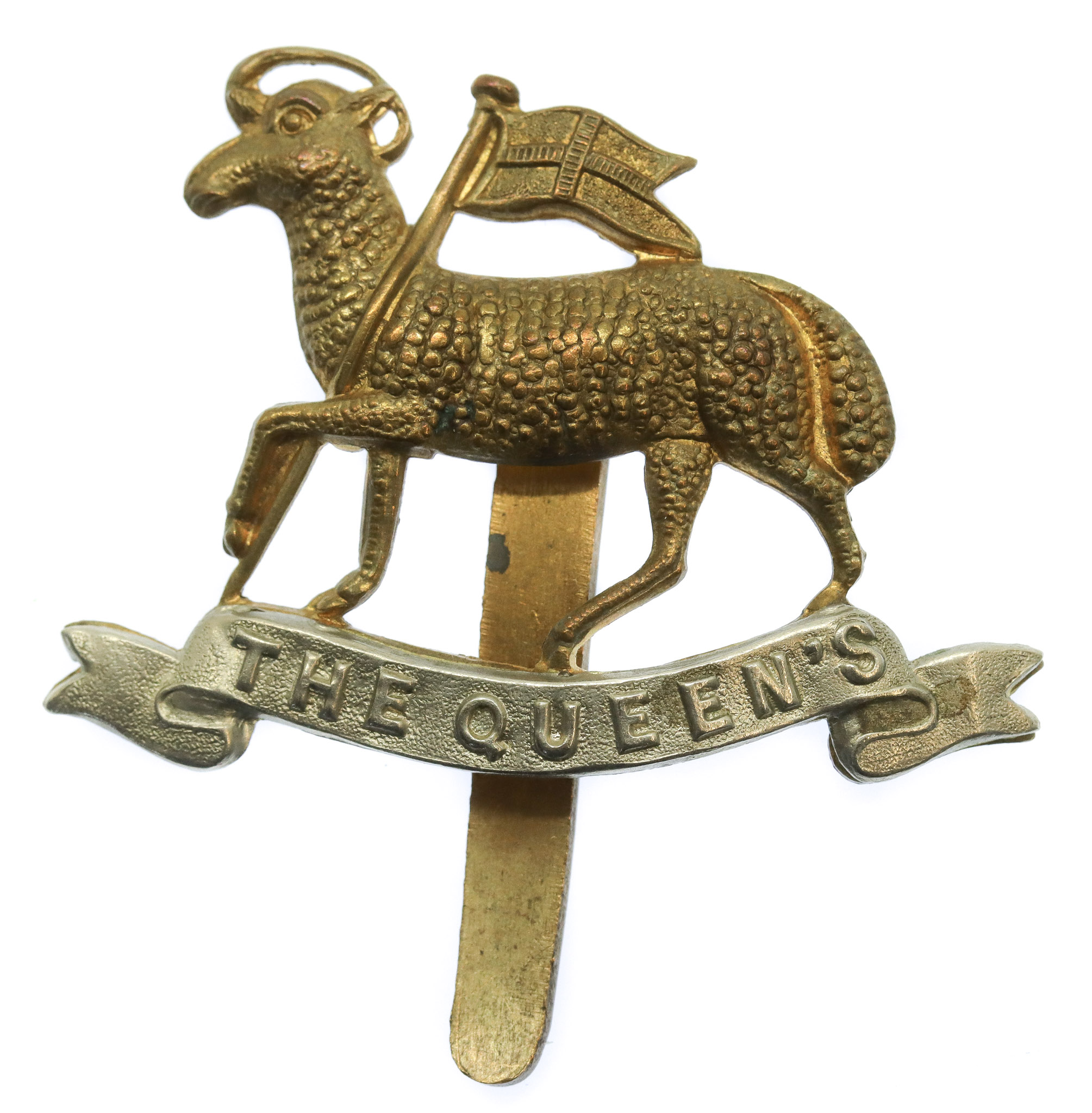 The Queen's (Royal West Surrey) Regiment Bi-Metal Cap Badge