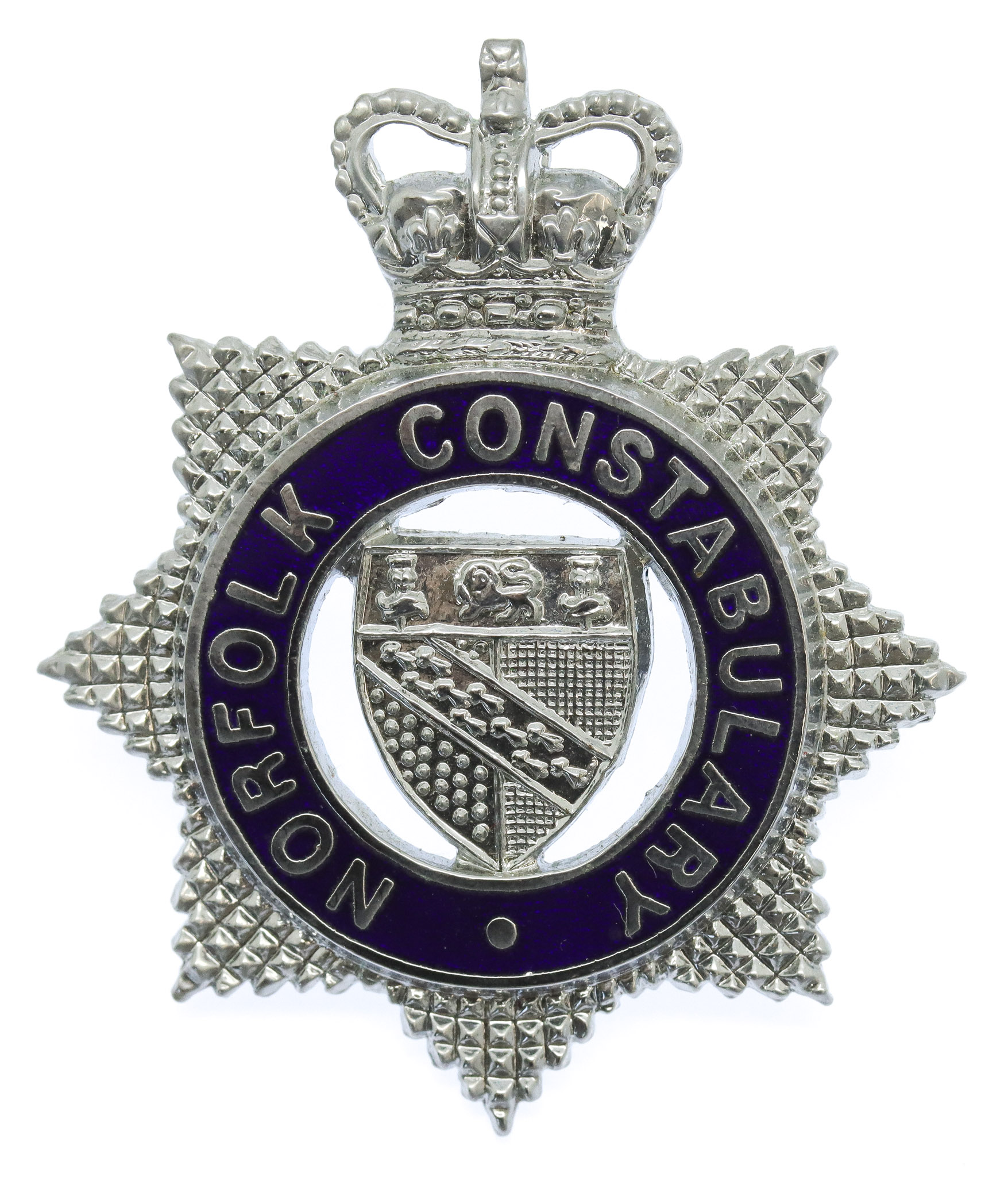 Norfolk Constabulary Senior Officer's Enamelled Cap Badge - Queen's Crown
