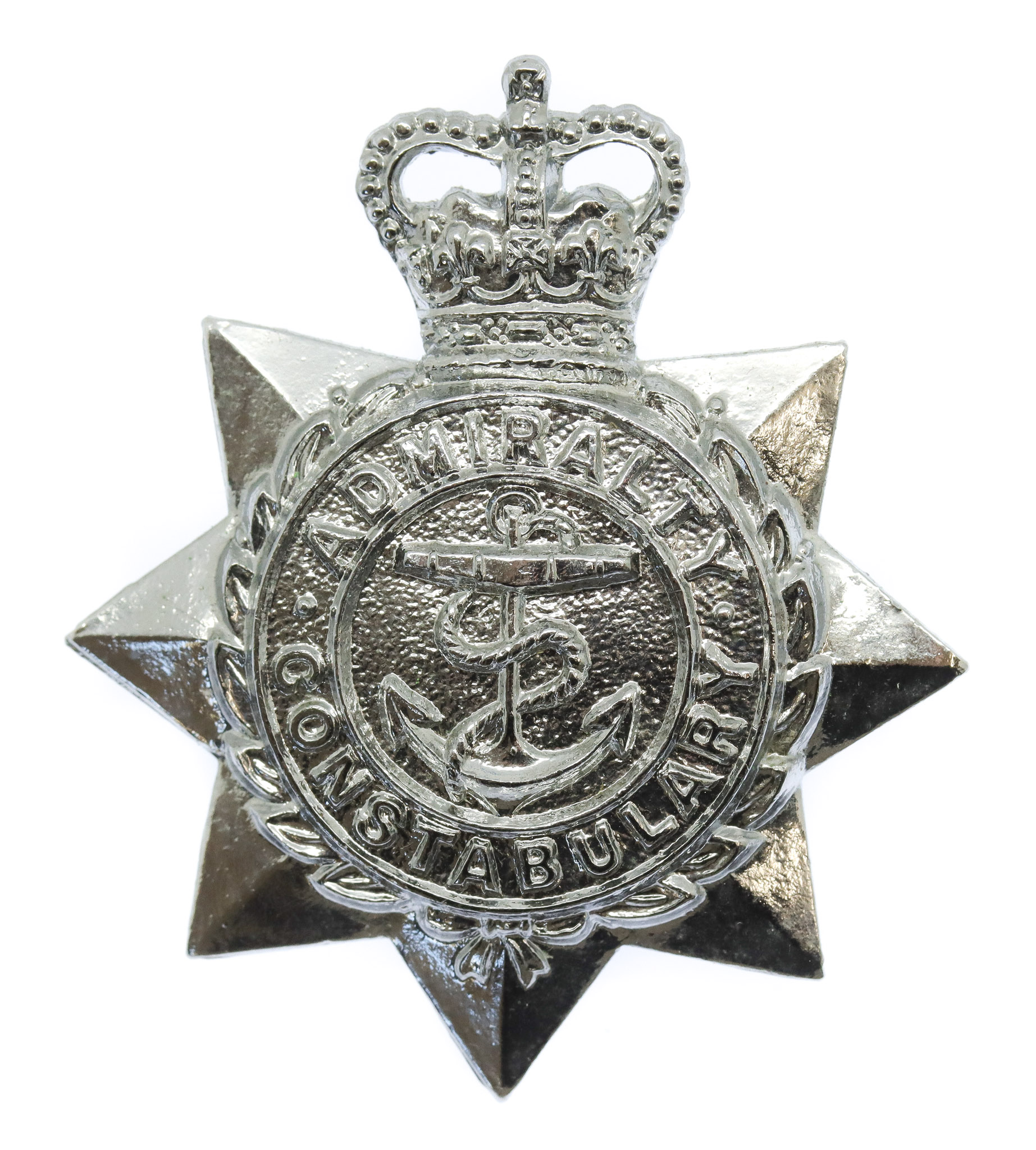 Admiralty Constabulary Star Cap Badge - Queen's Crown