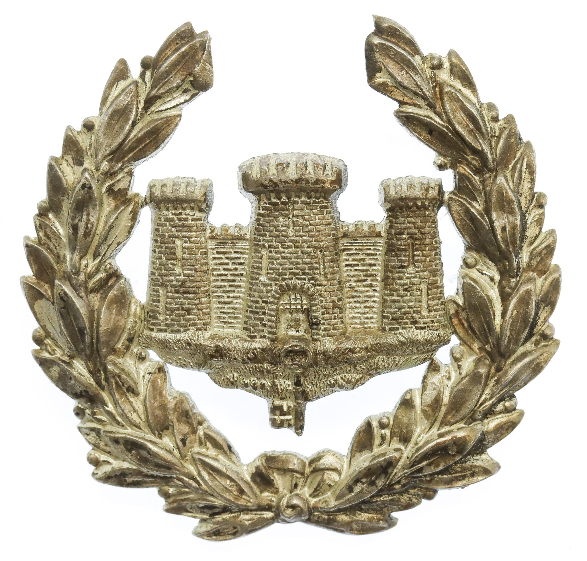 Gibraltar Police Silver Plated Wreath Helmet Plate