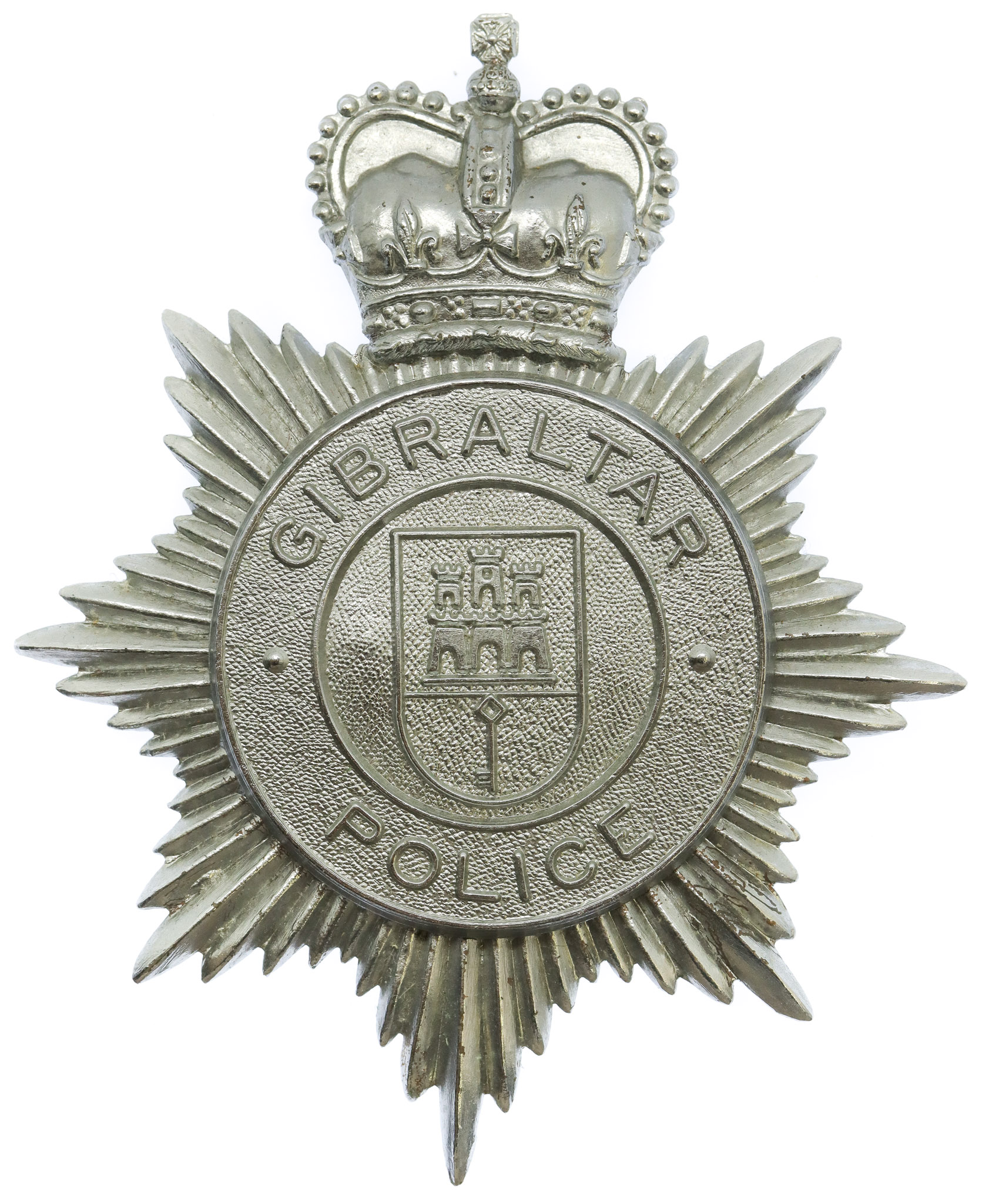 Gibraltar Police Helmet Plate - Queen's Crown