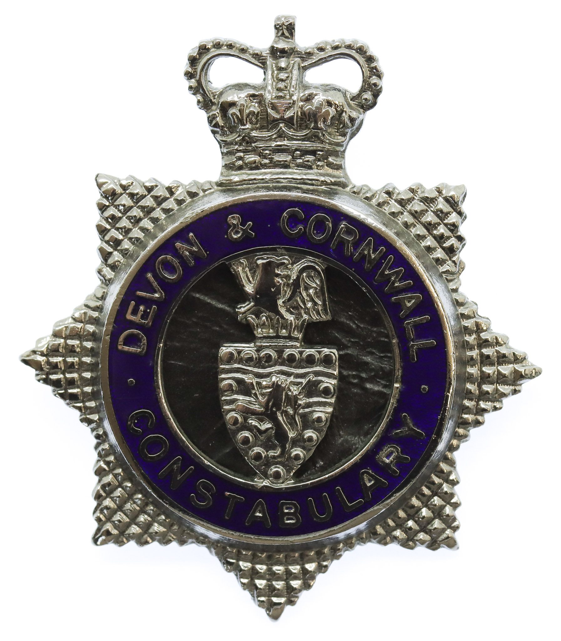 Devon & Cornwall Constabulary Senior Officer's Enamelled Cap Badge - Queen's Crown