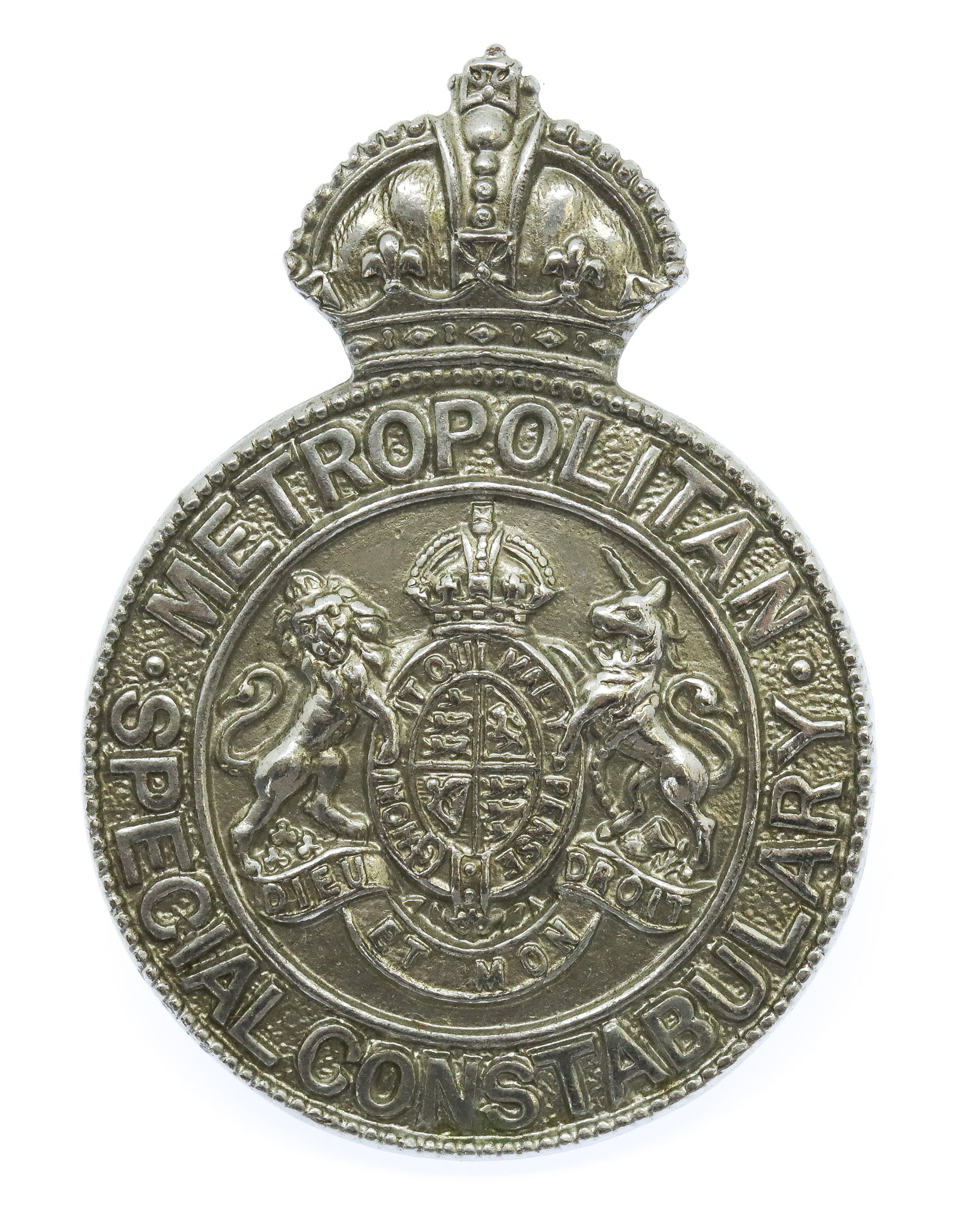 Metropolitan Police Special Constabulary Chrome Cap Badge - Kin'gs Crown