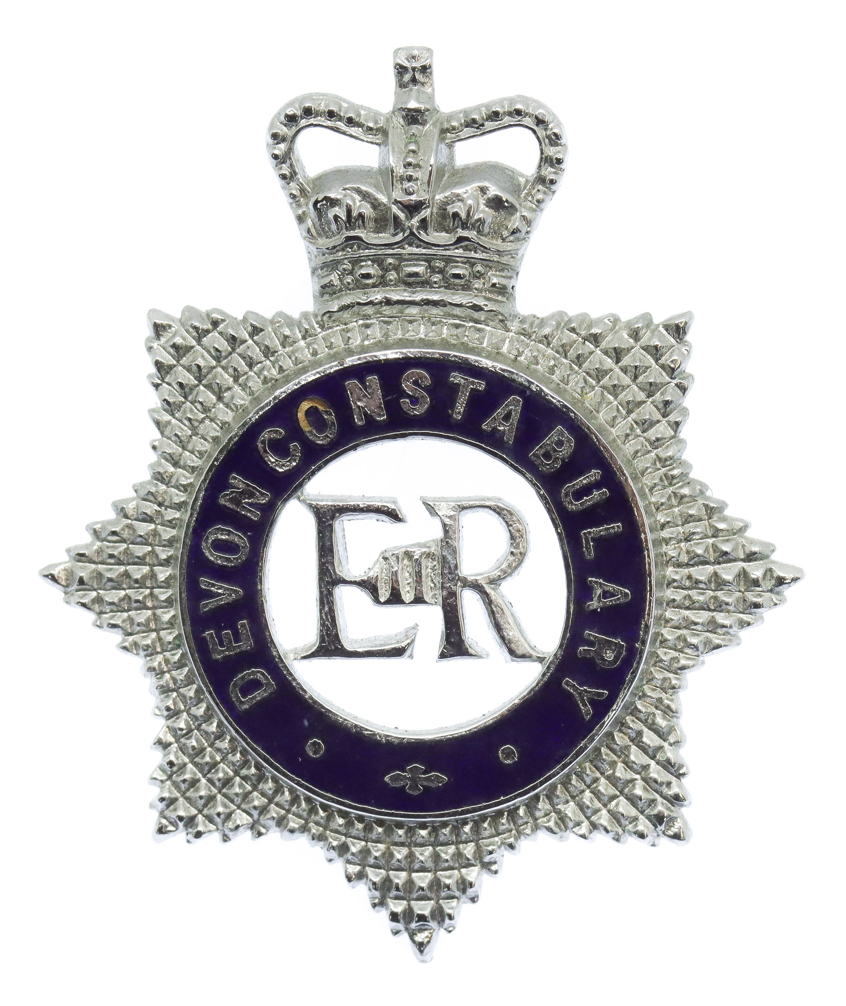 Devon Constabulary Senior Officer's Enamelled Cap Badge - Queen's Crown
