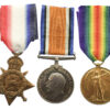 WW1 1914 Mons Star Medal Trio - Bmbr. C. Yates, Royal Field Artillery