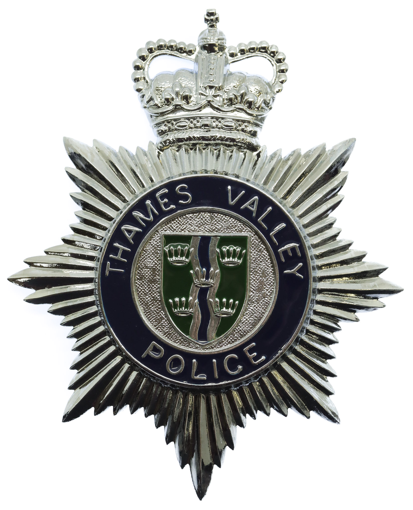 Thames Valley Police Enamelled Helmet Plate - Queen's Crown