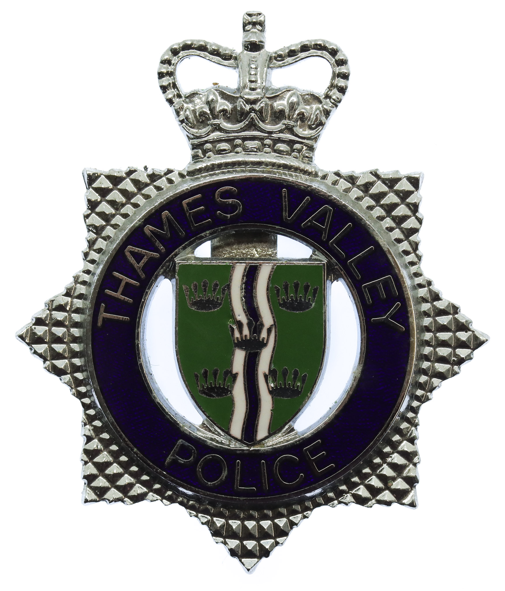 Thames Valley Police Enamelled Cap Badge - Queen's Crown