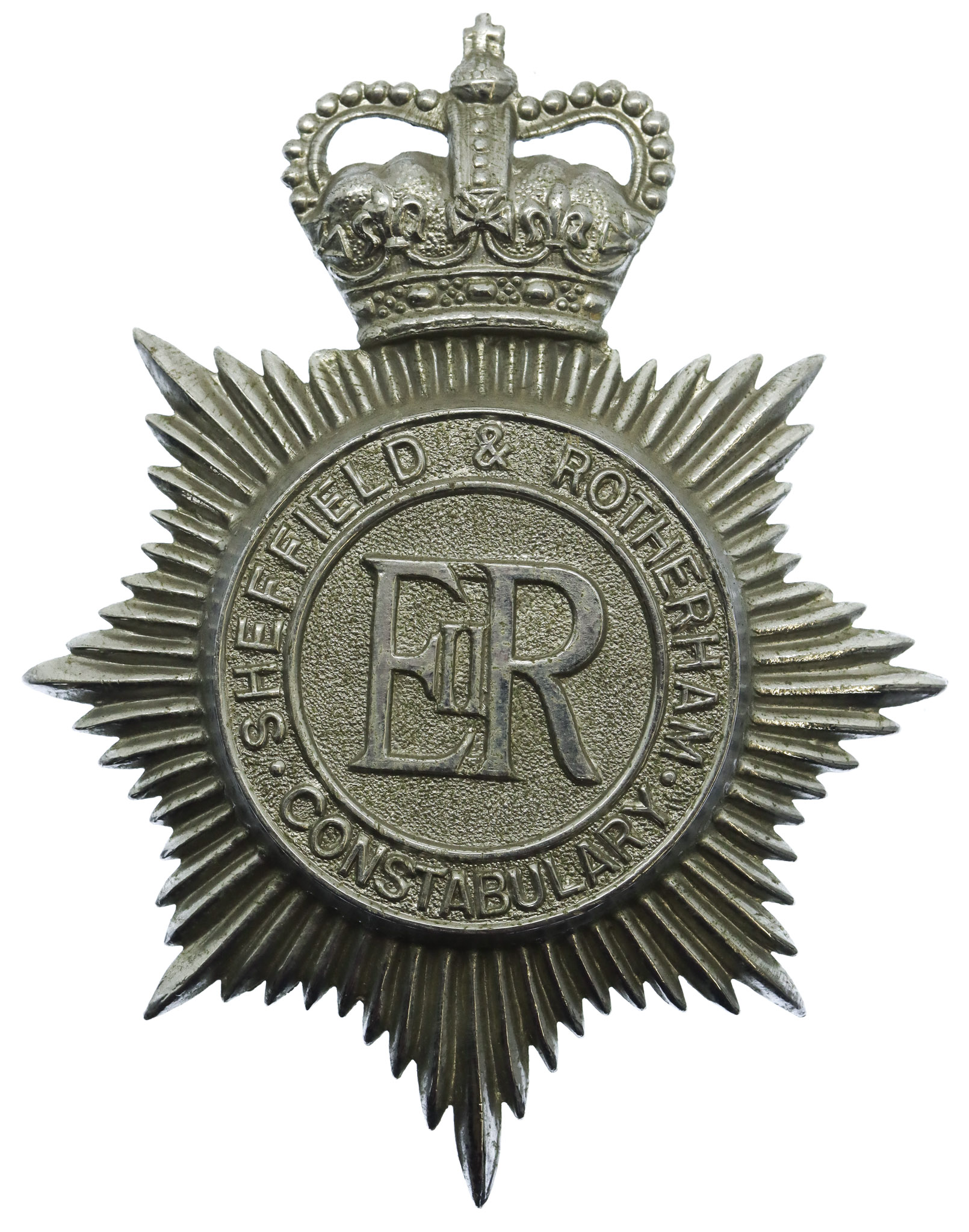 Sheffield & Rotherham Constabulary Helmet Plate - Queen's Crown
