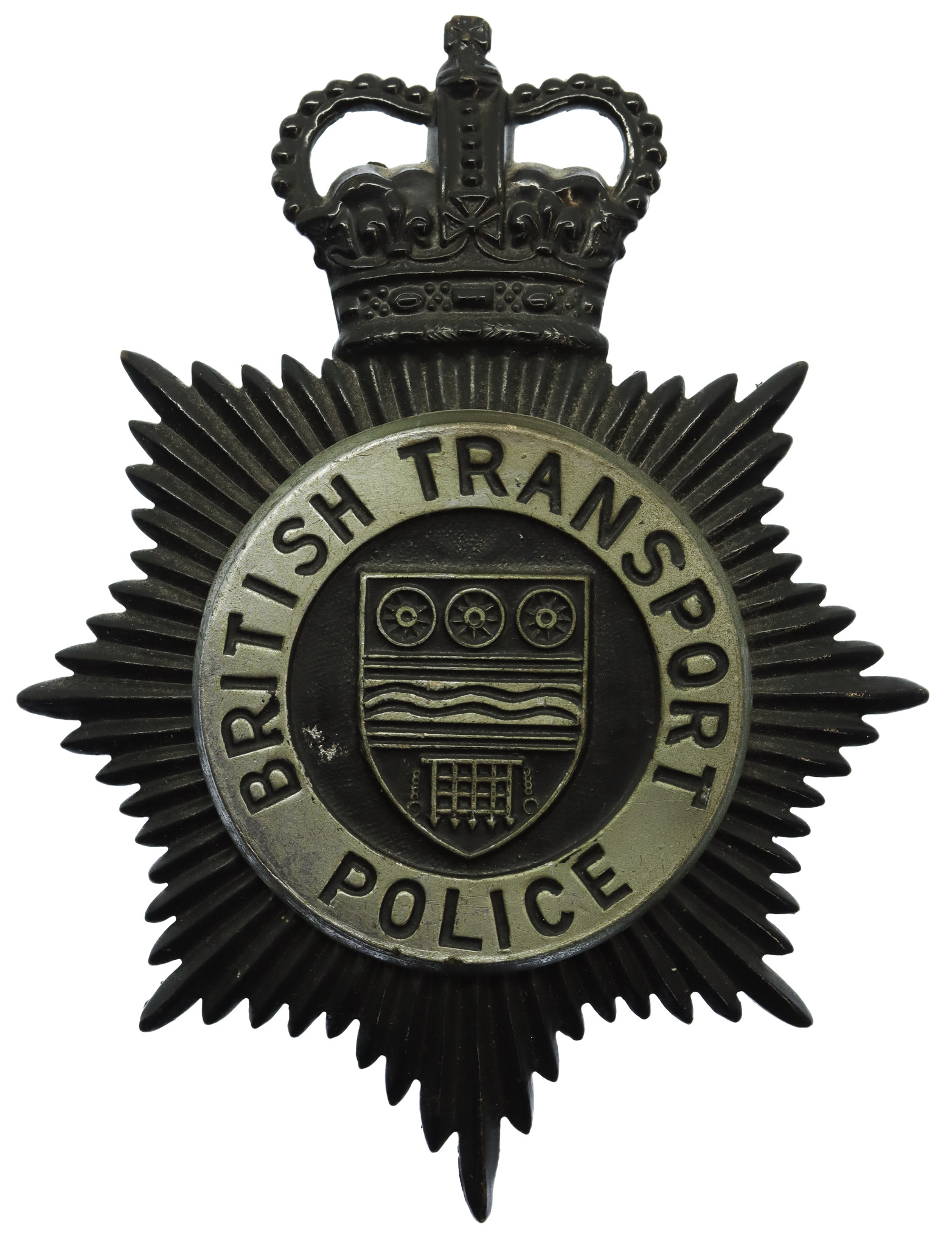 British Transport Police (B.T.P.) Night Helmet Plate - Queen's Crown