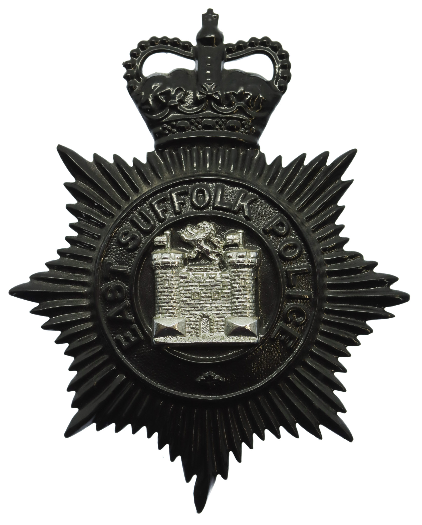East Suffolk Police Night Helmet Plate - Queen's Crown
