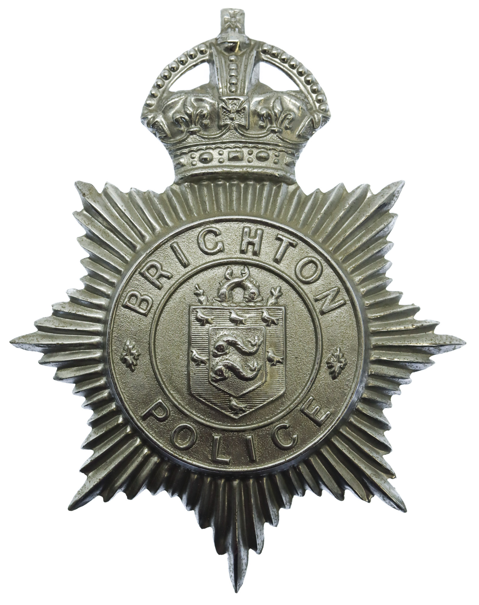 Brighton Borough Police Helmet Plate - King's Crown