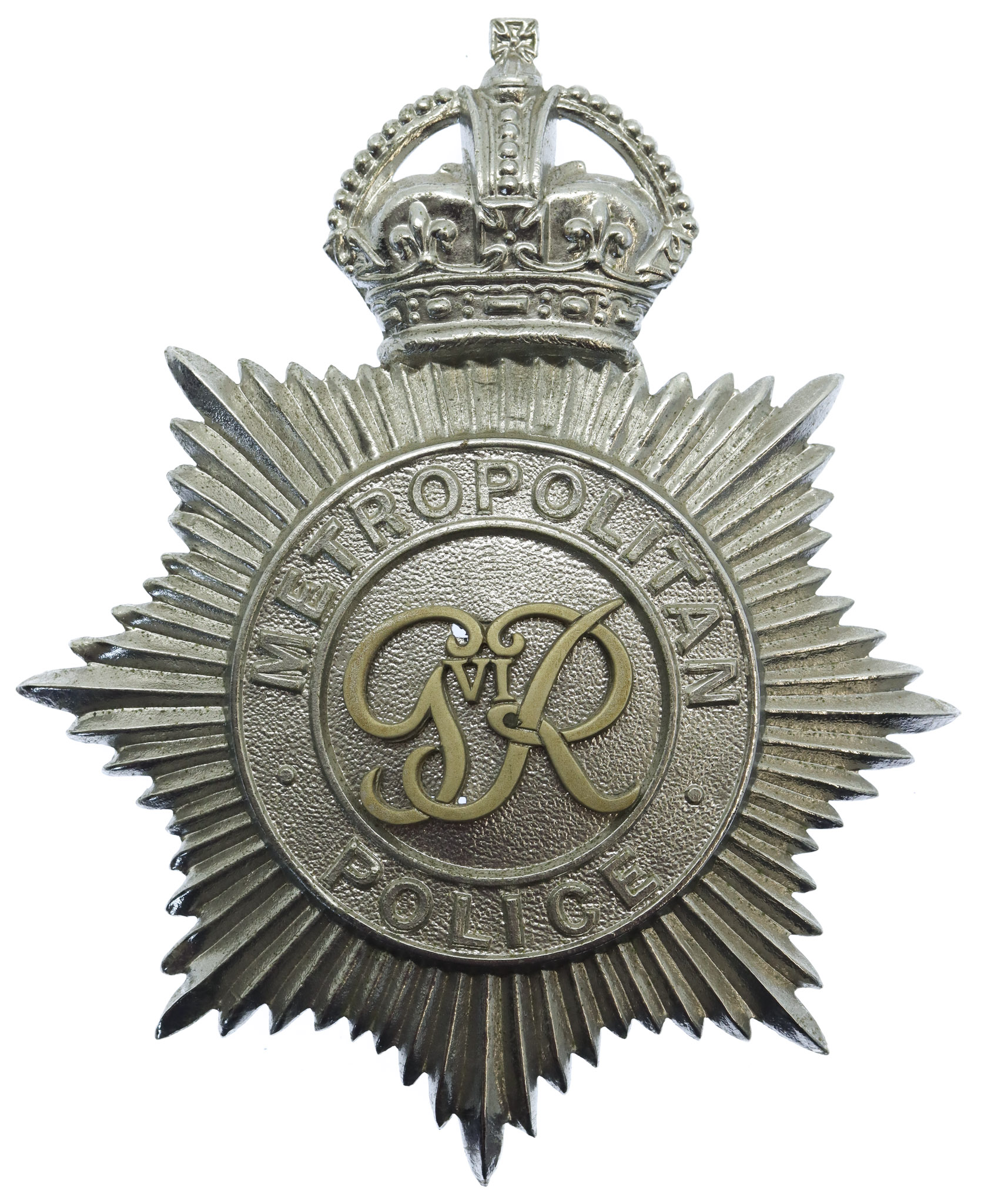 George VI Metropolitan Police Inspectors Ceremonial Helmet Plate