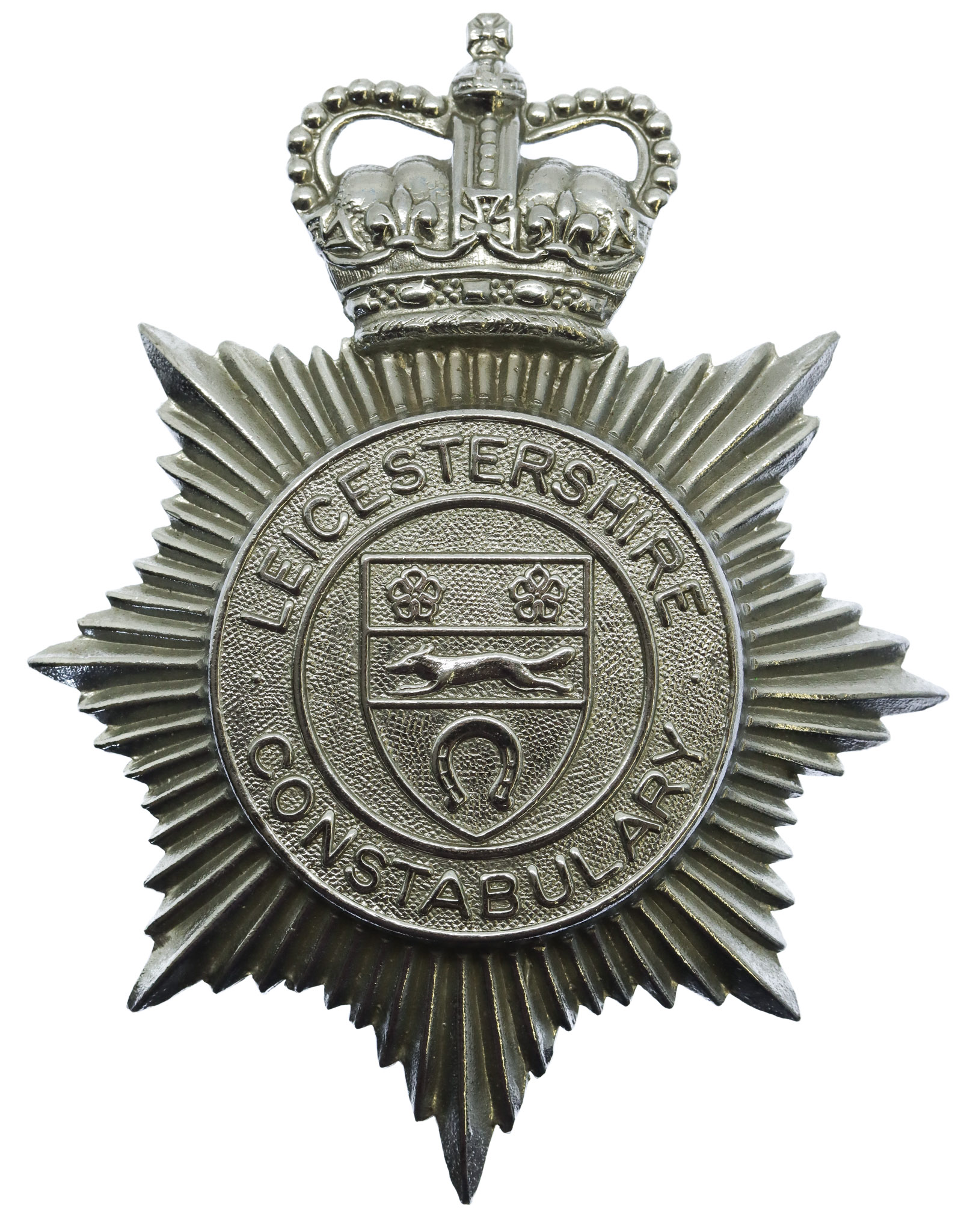Leicestershire Constabulary Helmet Plate - Queen's Crown