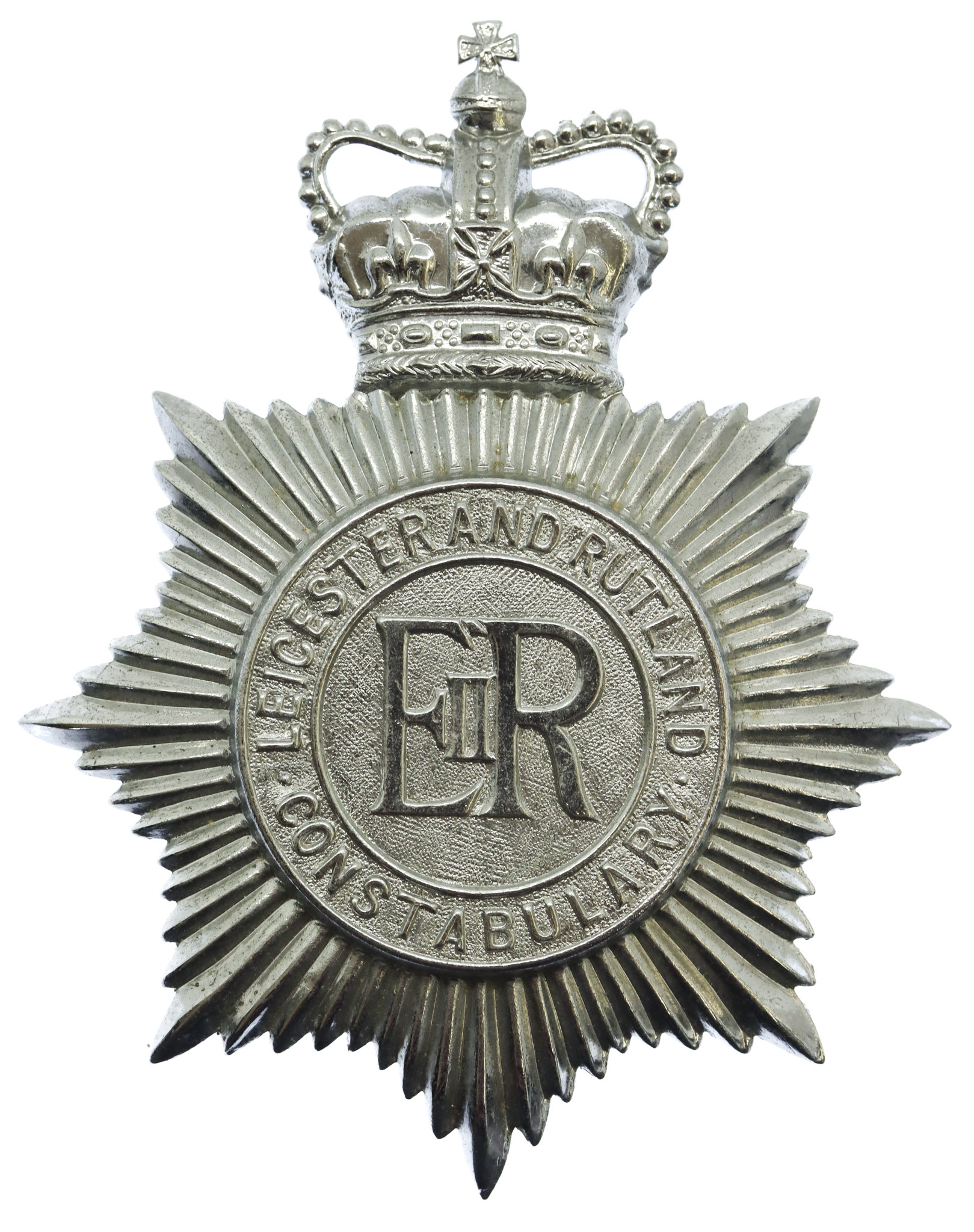 Leicestershire and Rutland Constabulary Helmet Plate - Queen's Crown
