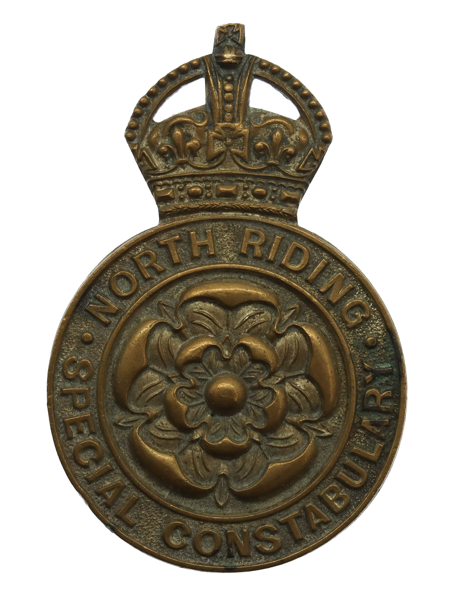 North Riding Special Constabulary Brass Lapel Badge - King's Crown
