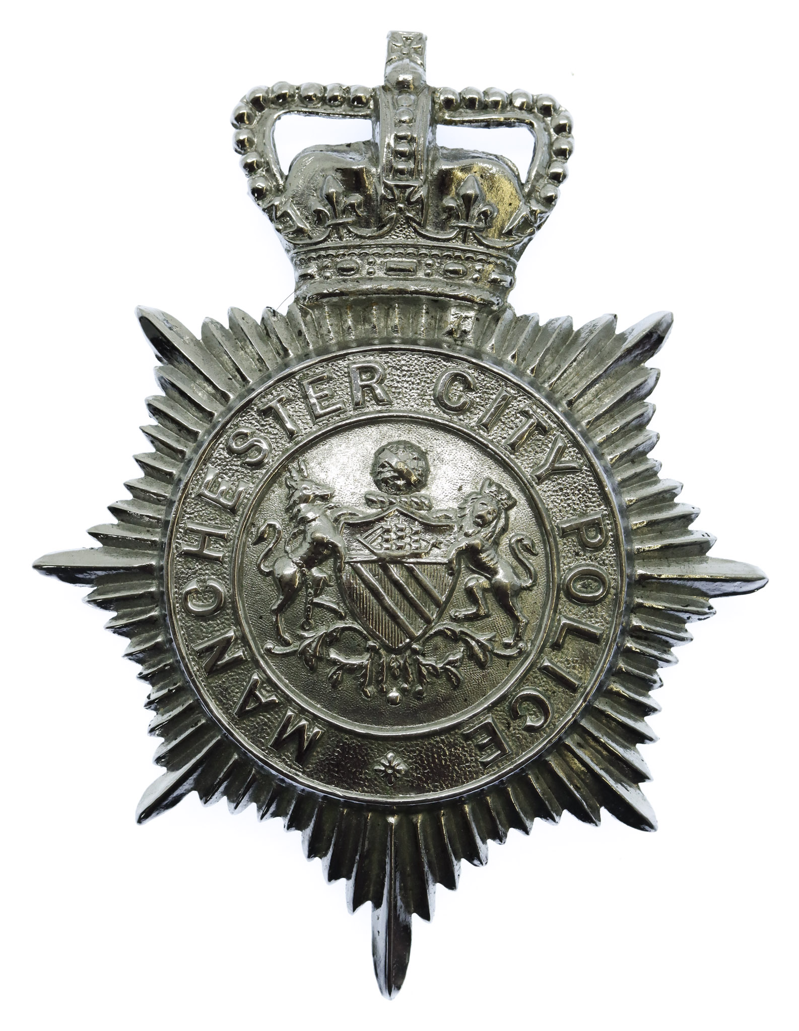 Manchester City Police Helmet Plate - Queen's Crown