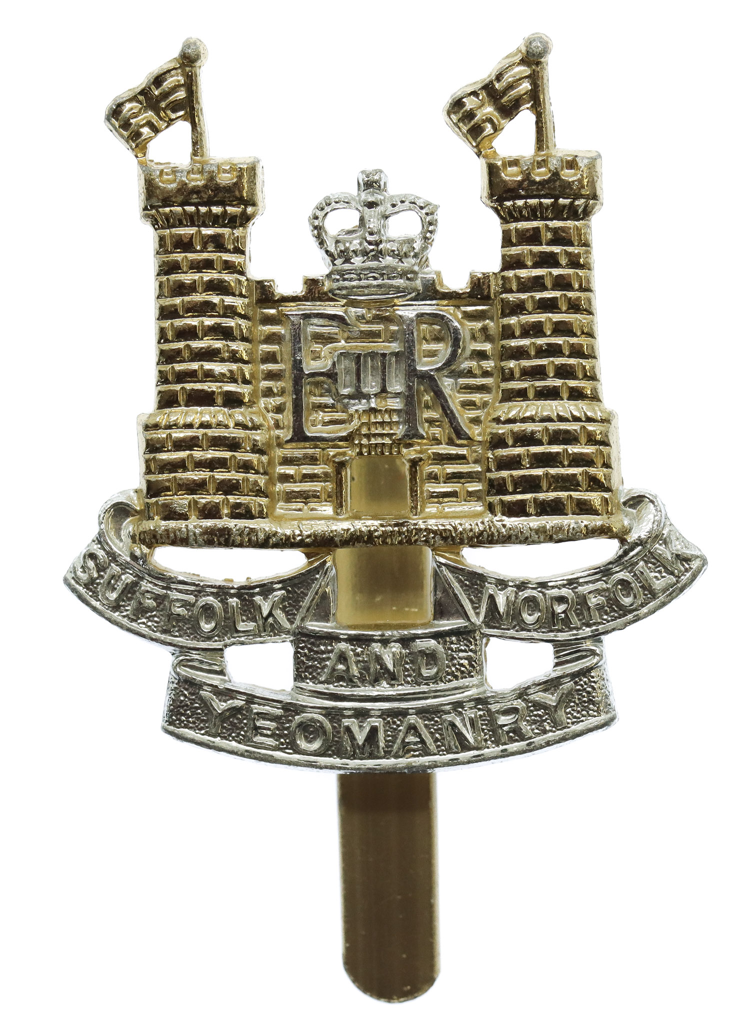 Suffolk and Norfolk Yeomanry Anodised (Staybrite) Cap Badge