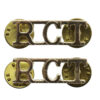 Pair of Royal Corps of Transport (R.C.T.) Anodised (Staybrite) Shoulder Titles