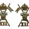 Pair of 12th Royal Lancers Collar Badges - King's Crown