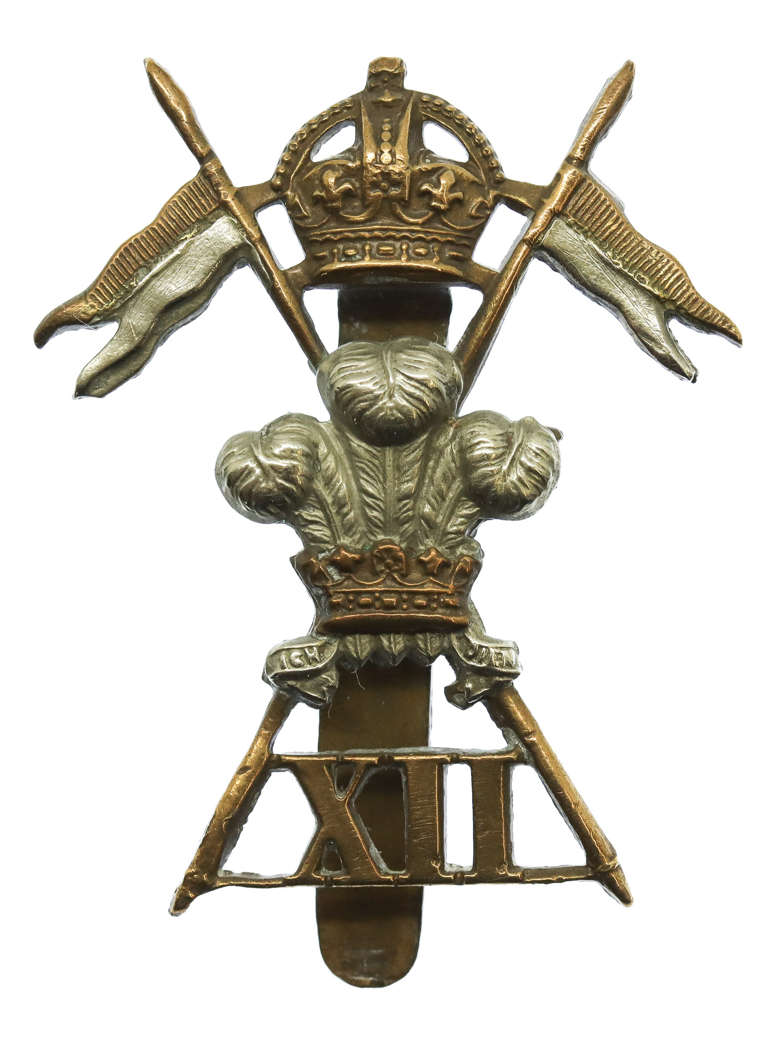 12th Royal Lancers Cap Badge - King's Crown