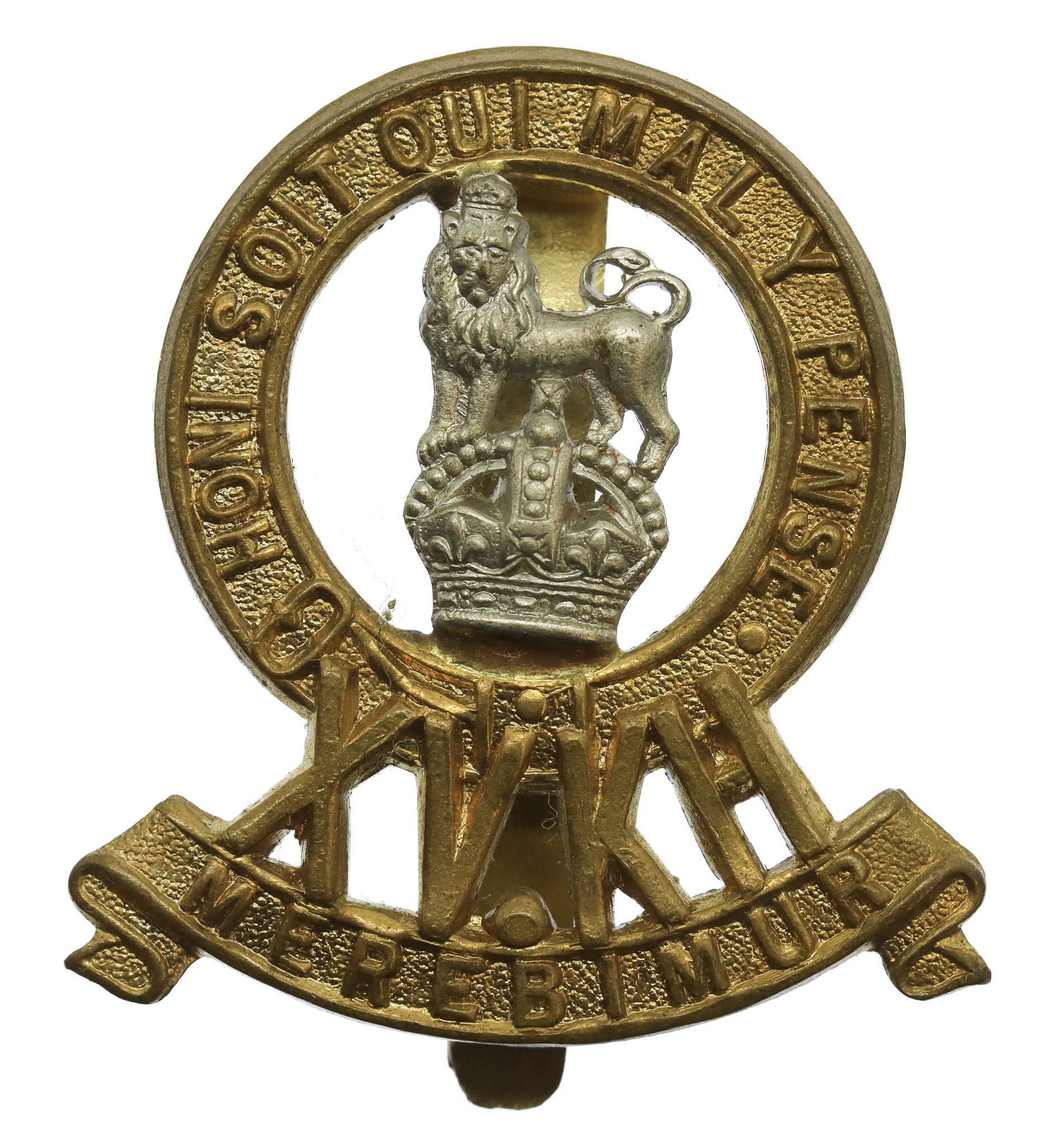 15th King's Hussars Cap Badge - King's Crown
