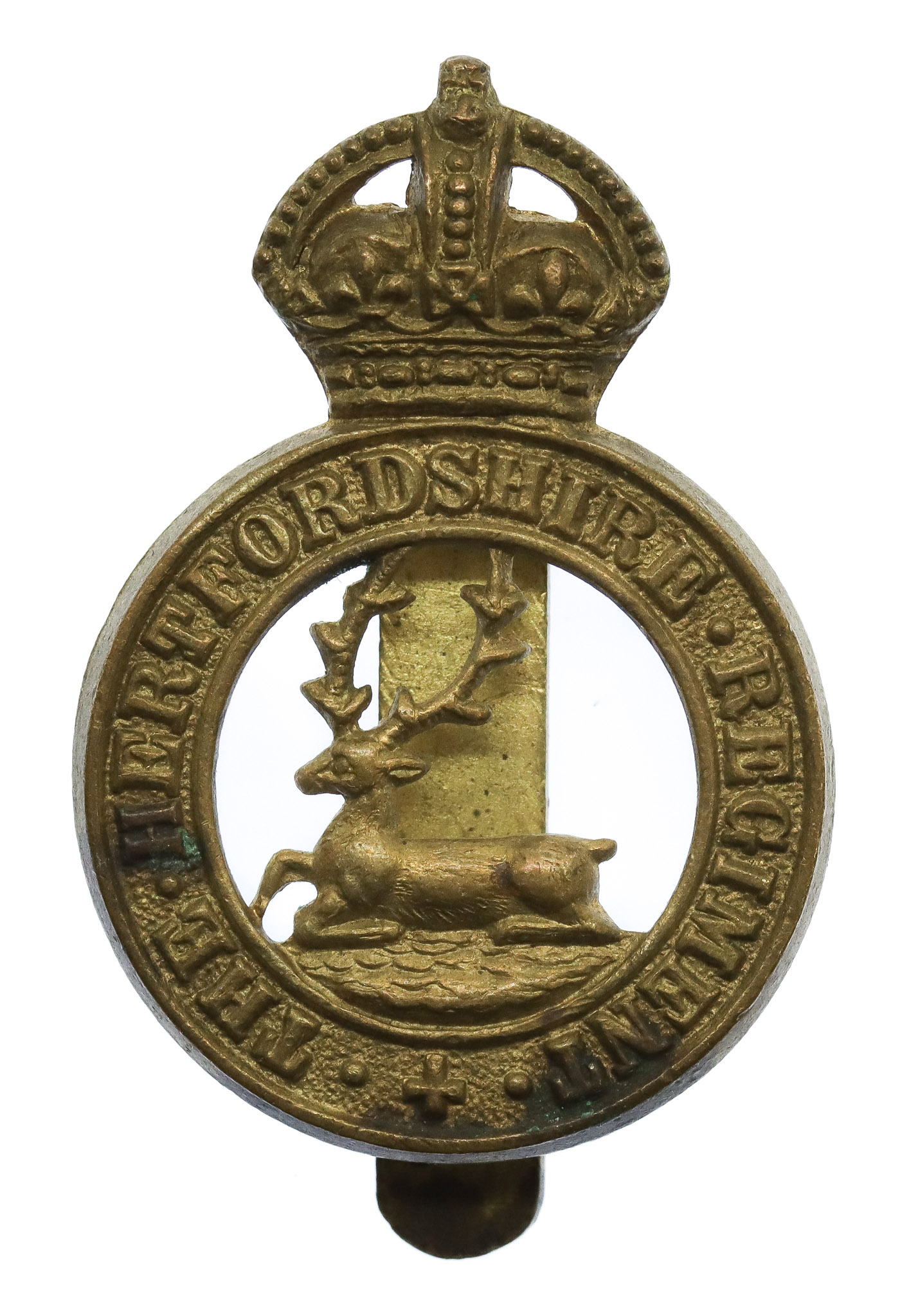 Hertfordshire Regiment Cap Badge - King's Crown