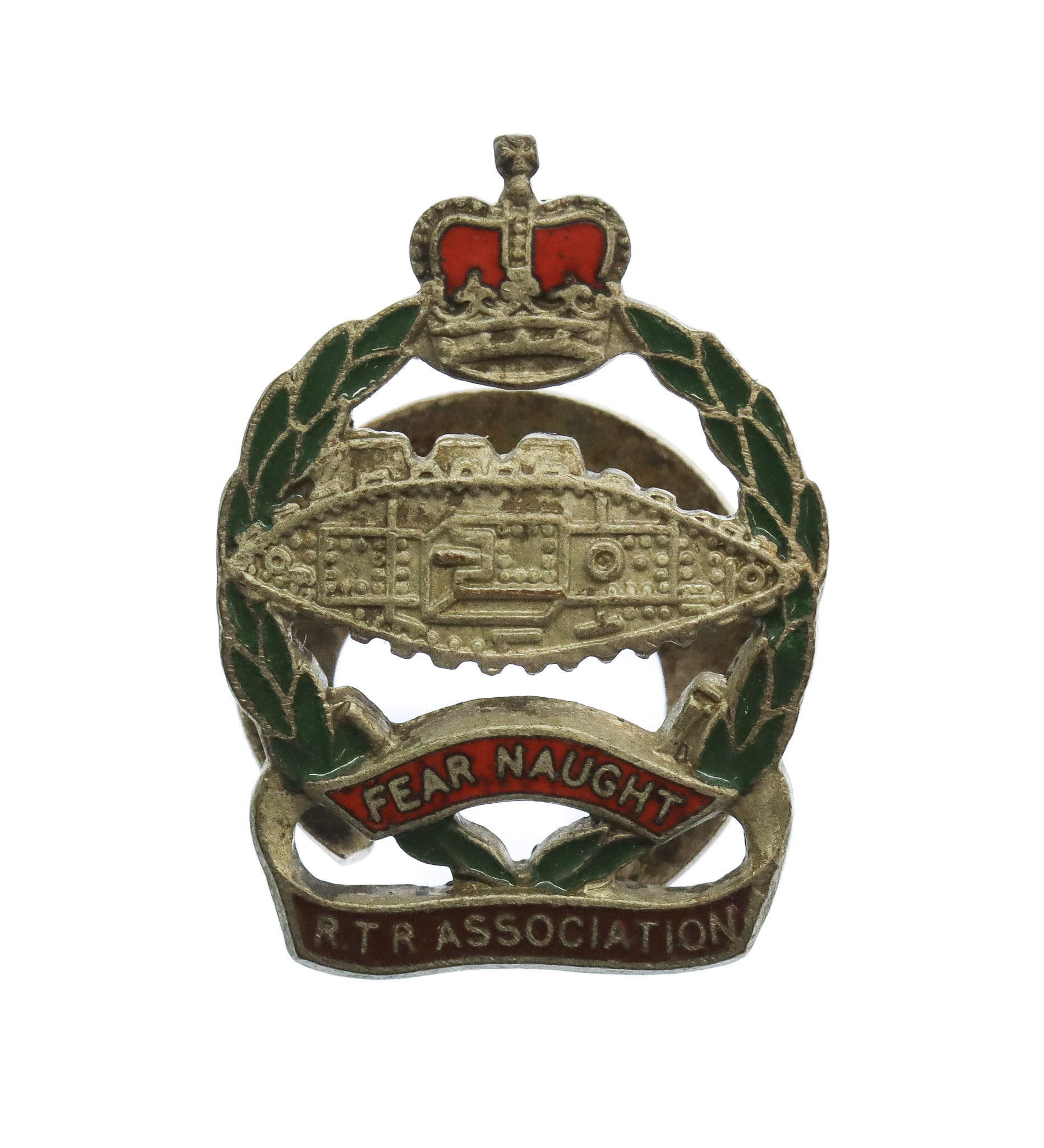 Royal Tank Regiment R.T.R. Association Enamelled Lapel Badge - Queen's Crown