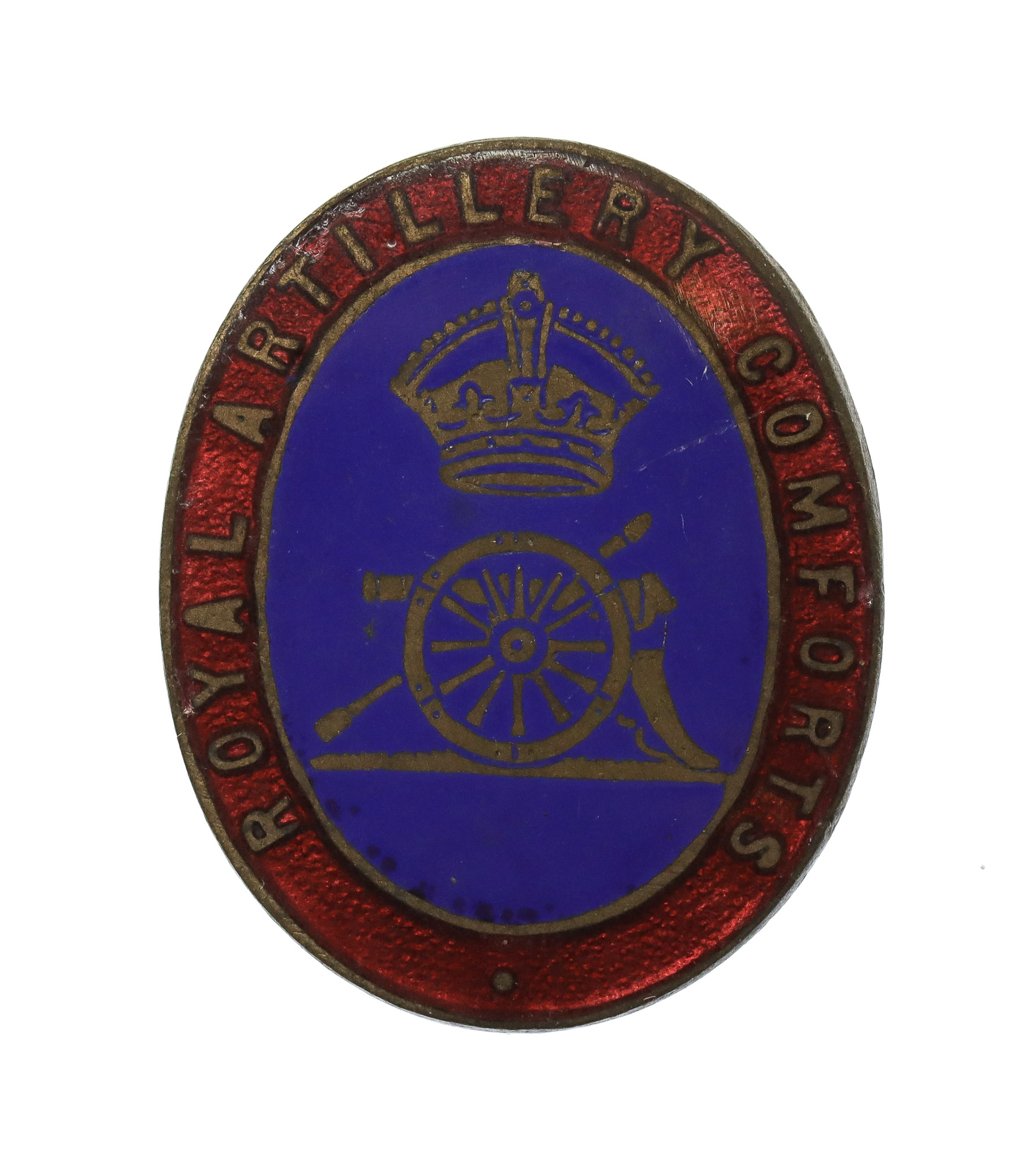 Royal Artillery Comforts Enamelled Lapel Badge - King's Crown