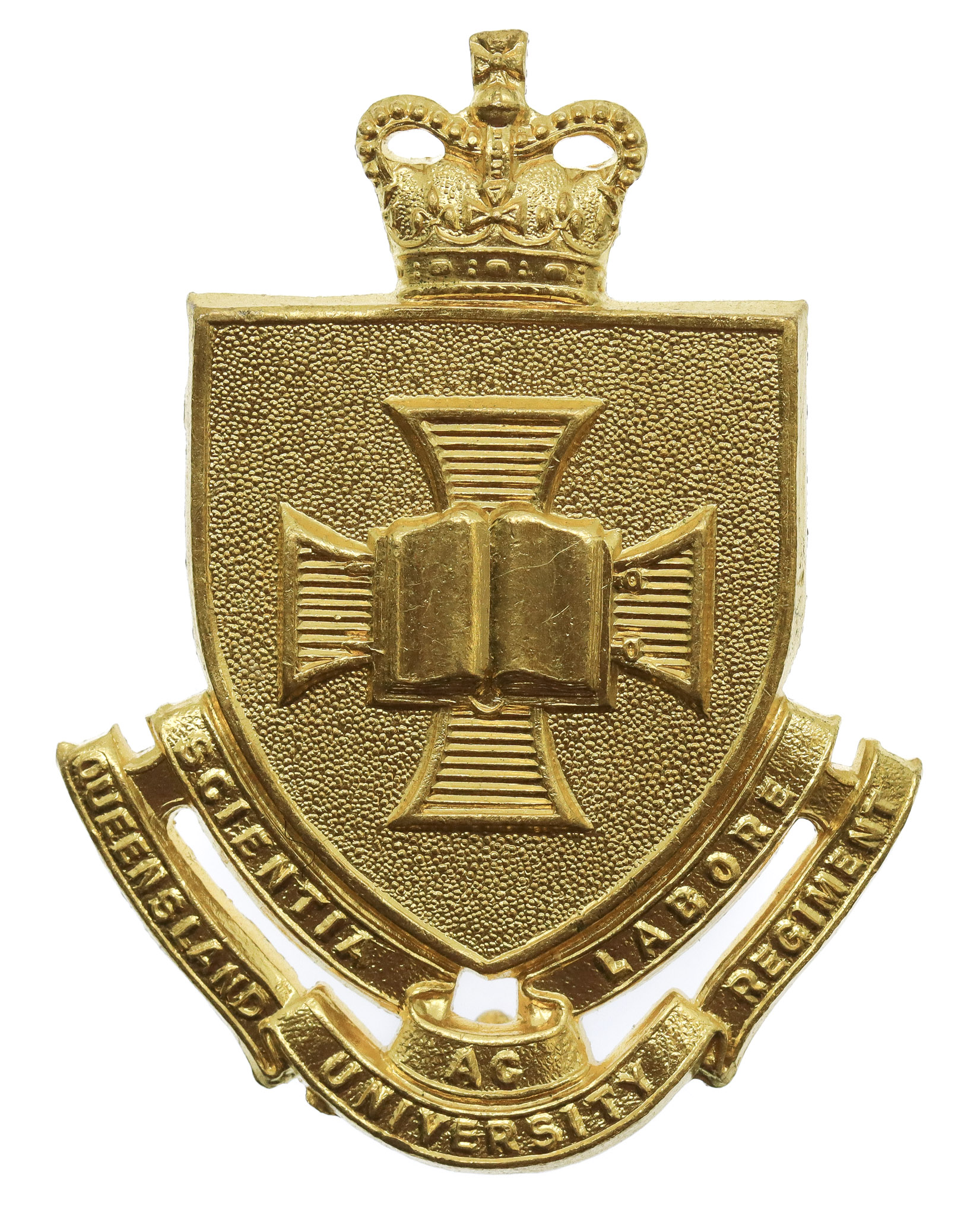 Australian Queensland University Regiment Hat Badge - Queen's Crown