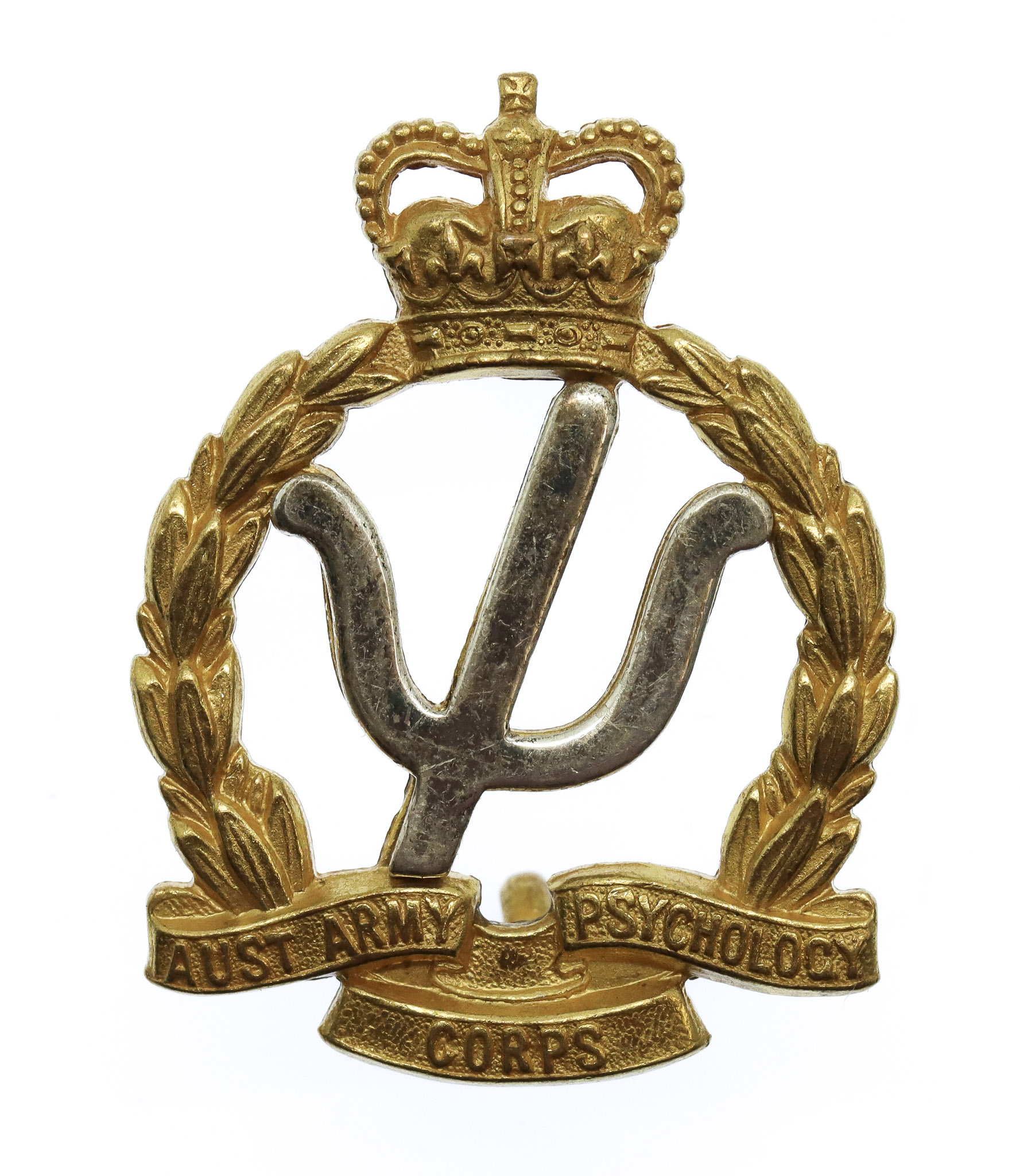 Australian Army Psychology Corps Hat Badge - Queen's Crown