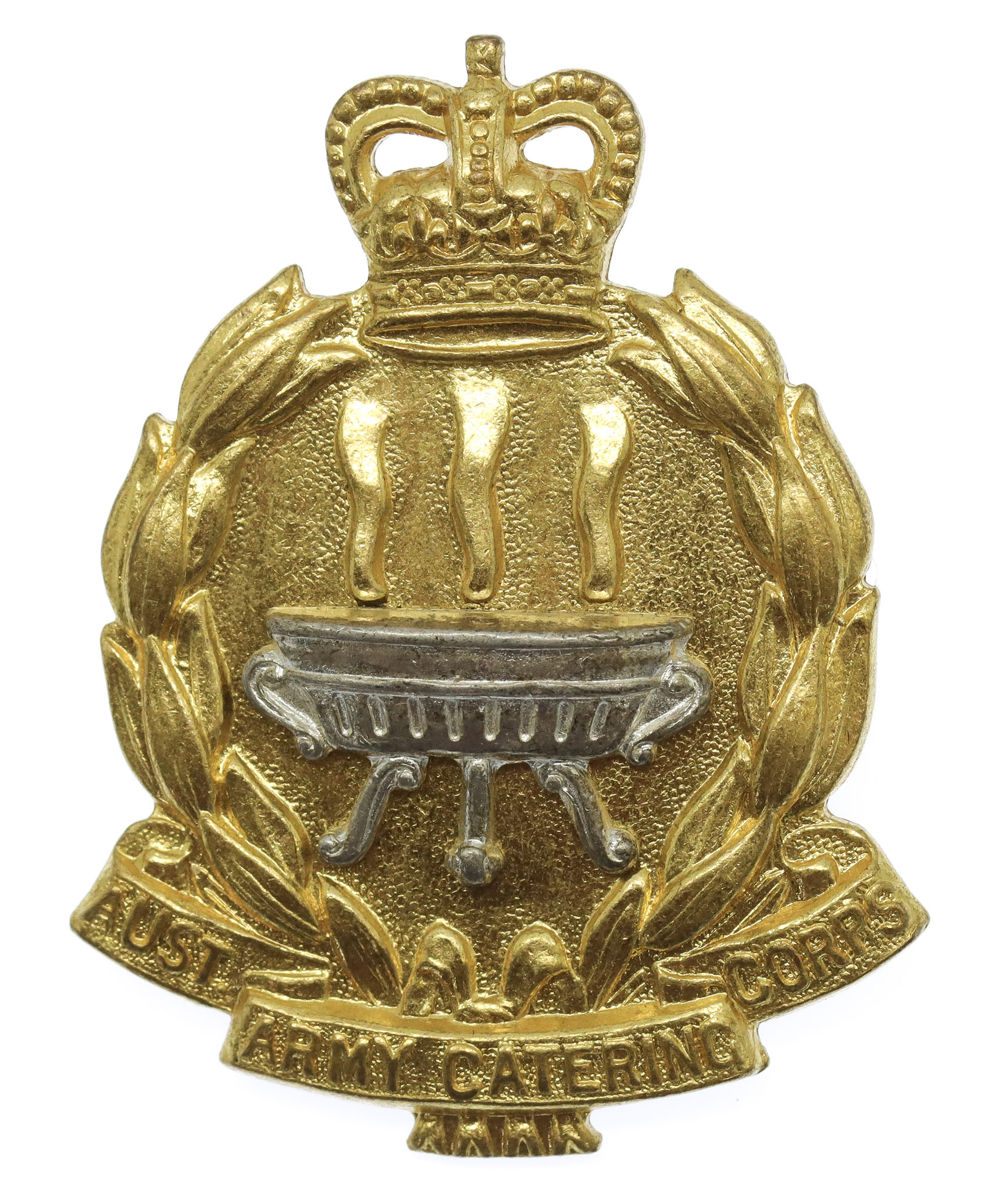 Australian Army Catering Corps Hat Badge - Queen's Crown