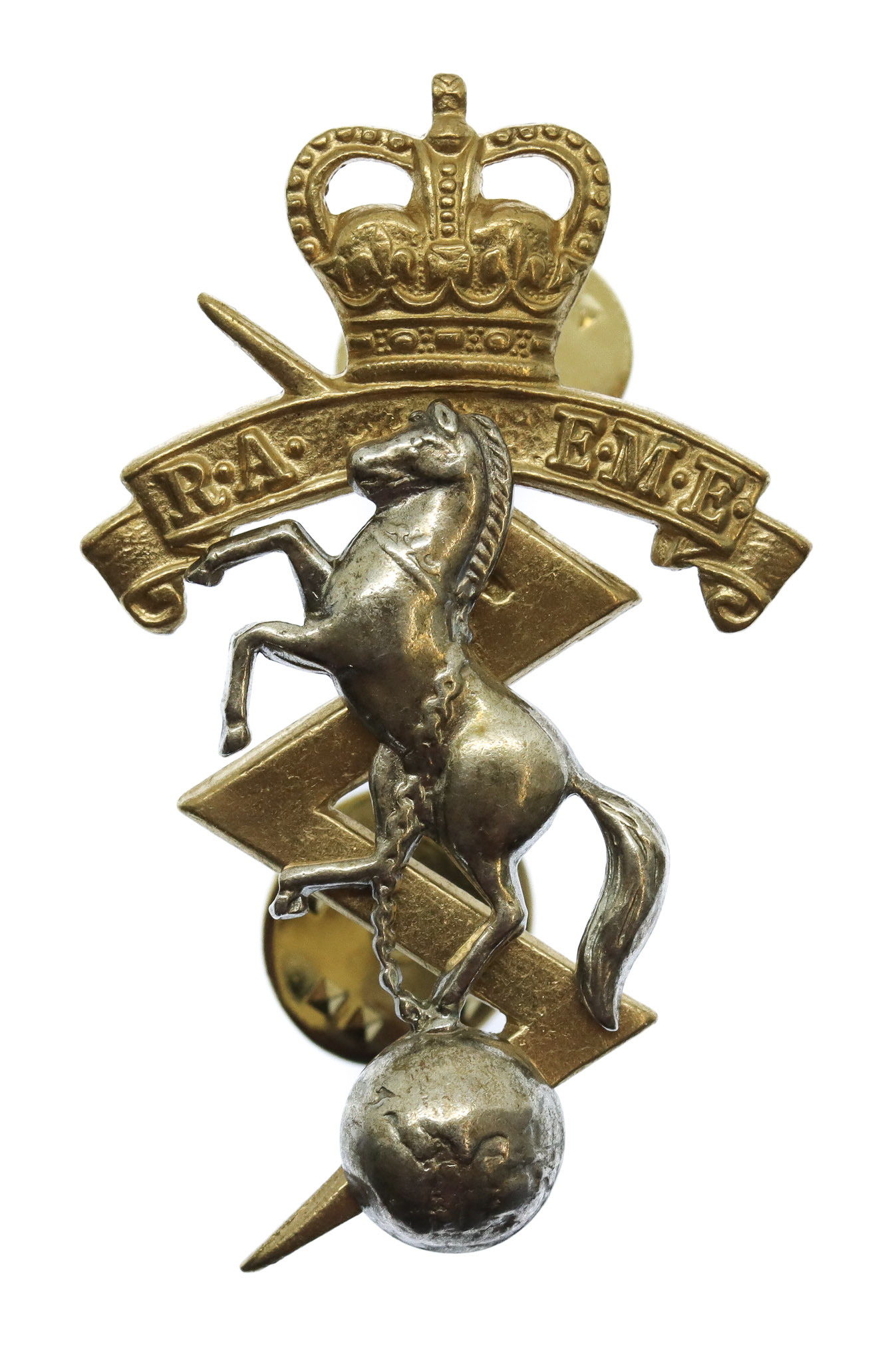 Royal Australian Electrical & Mechanical Engineers Bi-Metal Hat Badge - Queen's Crown