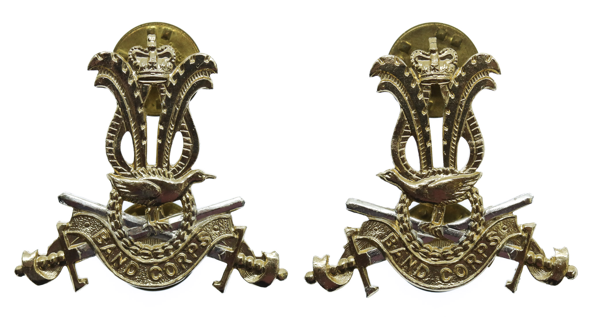 Pair of Australian Army Band Corps Anodised (Staybrite) Collar Badges