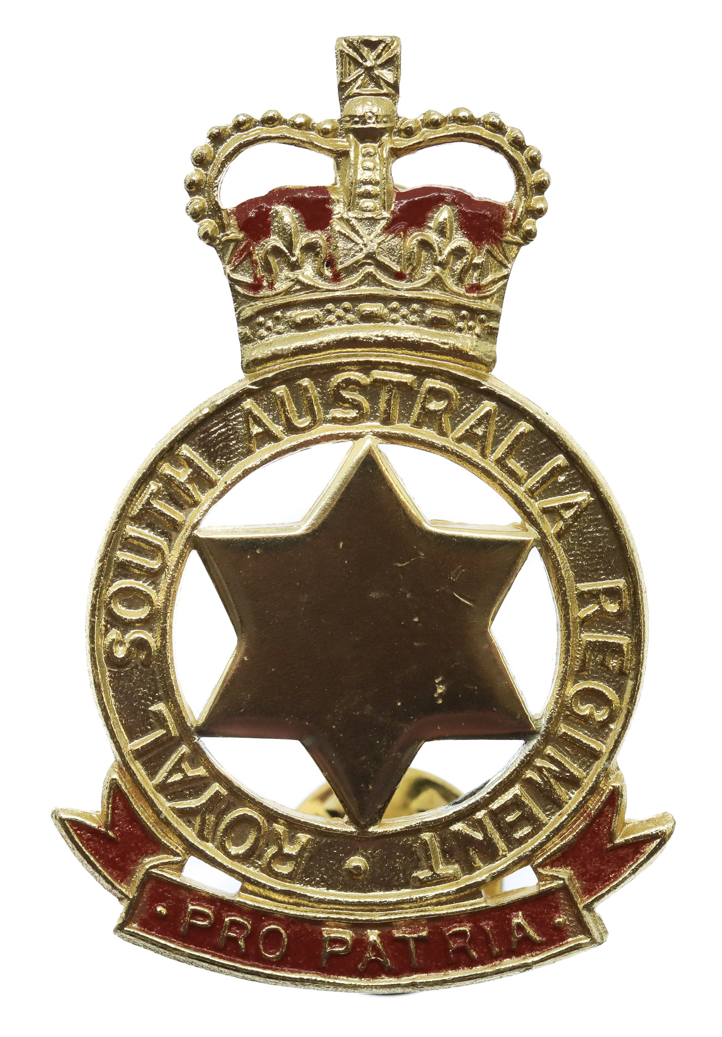 Royal South Australian Regiment Anodised (Staybrite) Hat Badge