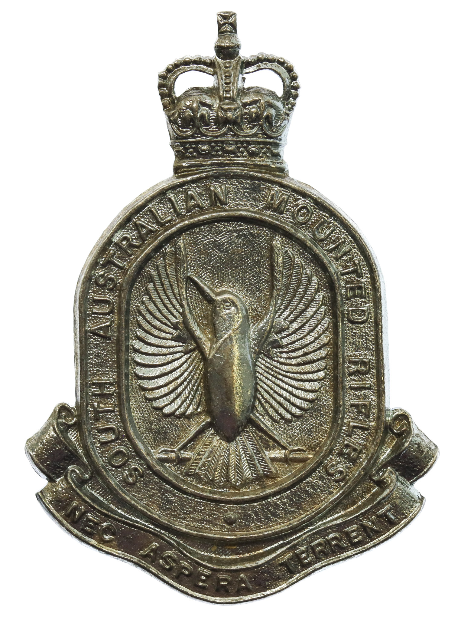 South Australian Mounted Rifles Hat Badge - Queen's Crown
