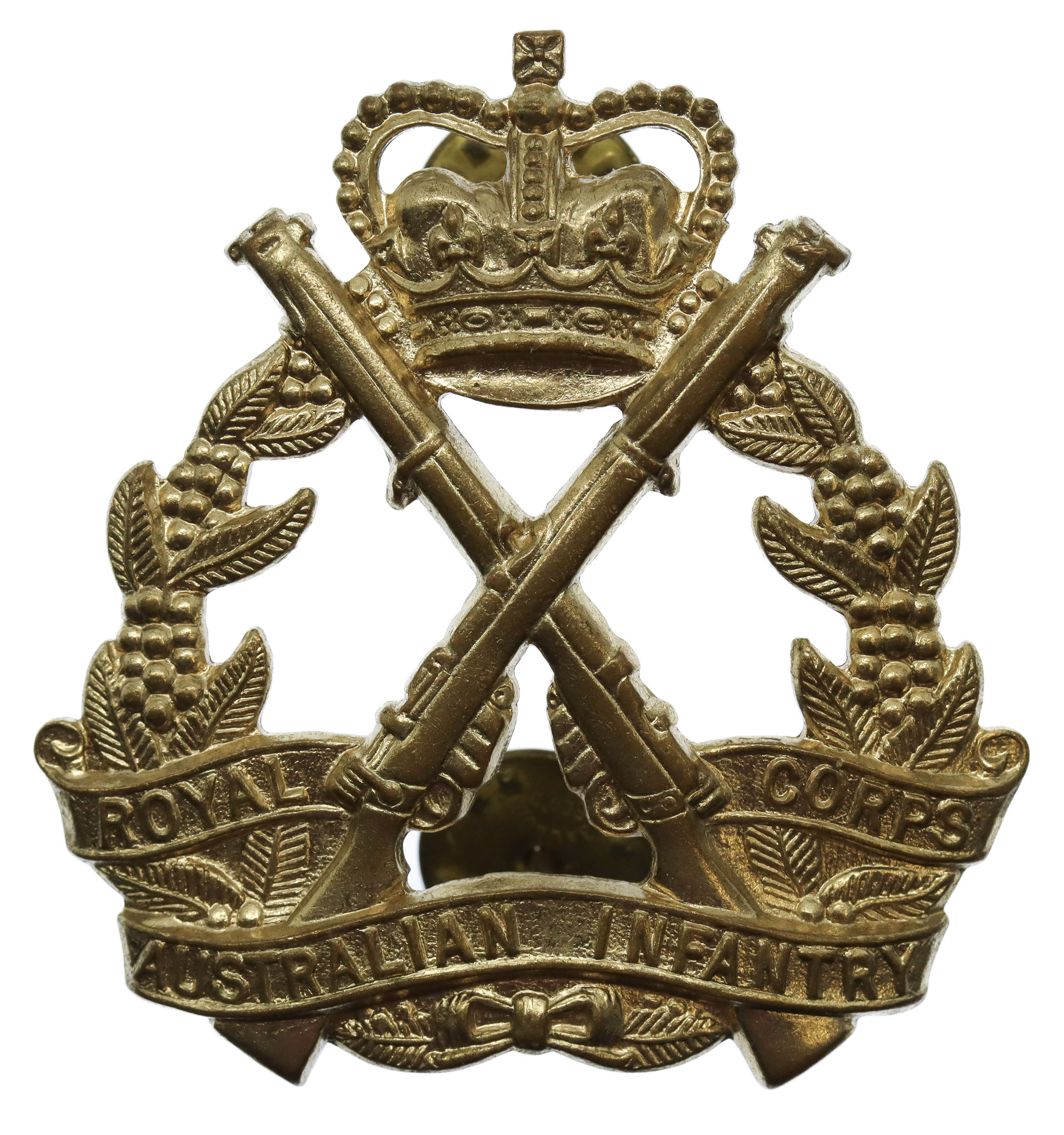 Royal Australian Infantry Corps Hat Badge - Queen's Crown