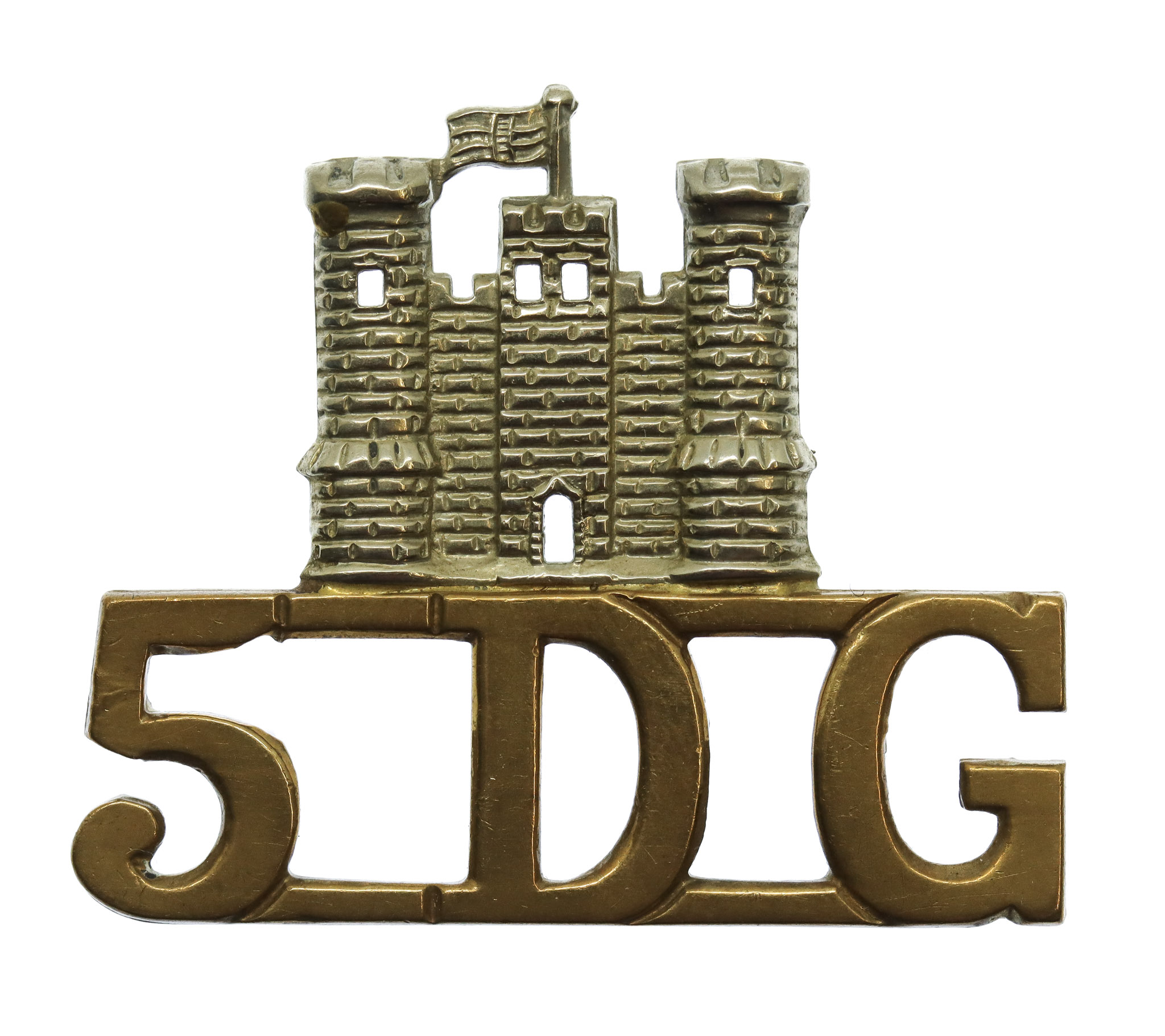 5th (Royal Inniskilling) Dragoon Guards (Castle/5DG) Bi-Metal Shoulder Title