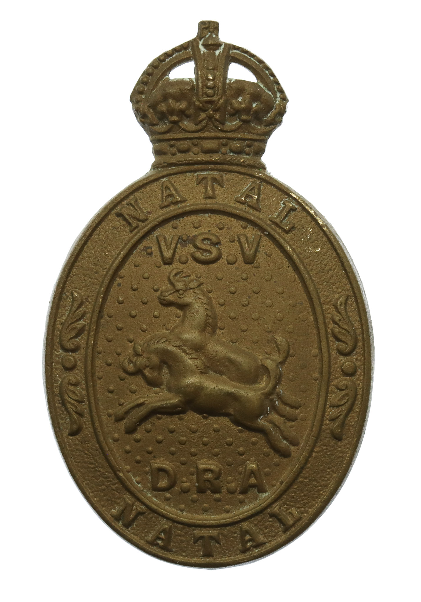 South African Natal Defence Rifle Association Cap Badge - King's Crown