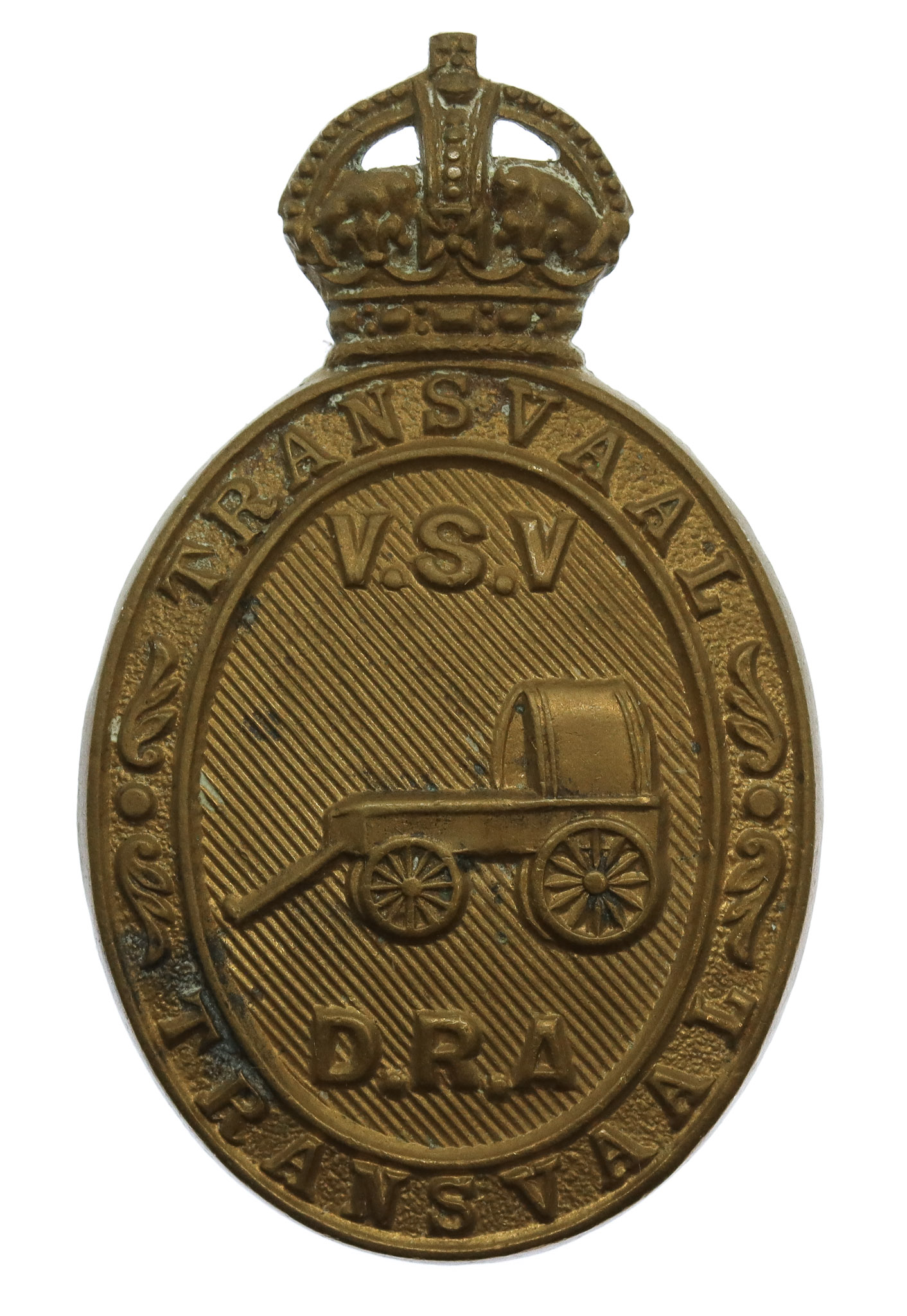 South African Transvaal Defence Rifle Association Cap Badge - King's Crown