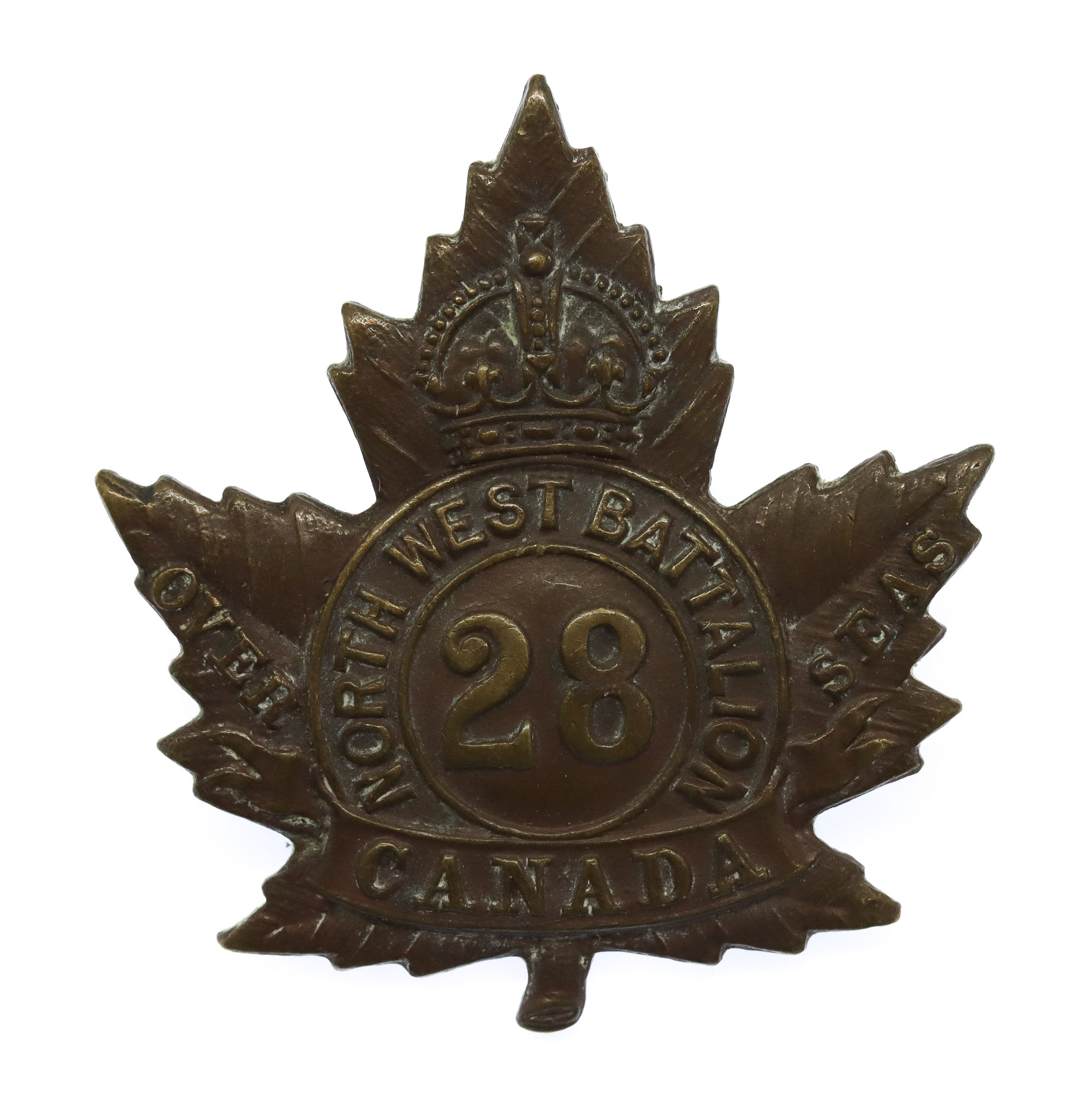 Canadian 28th (North West Battalion) Infantry Bn. C.E.F. WW1 Collar Badge