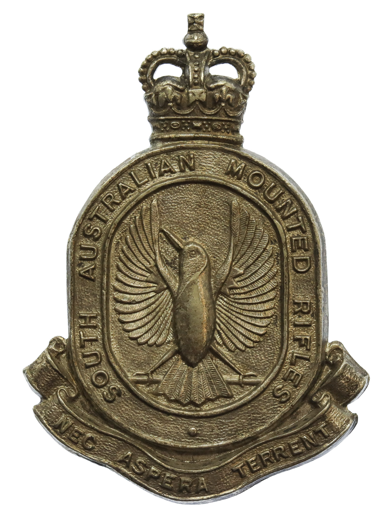 South Australian Mounted Rifles Hat Badge - Queen's Crown