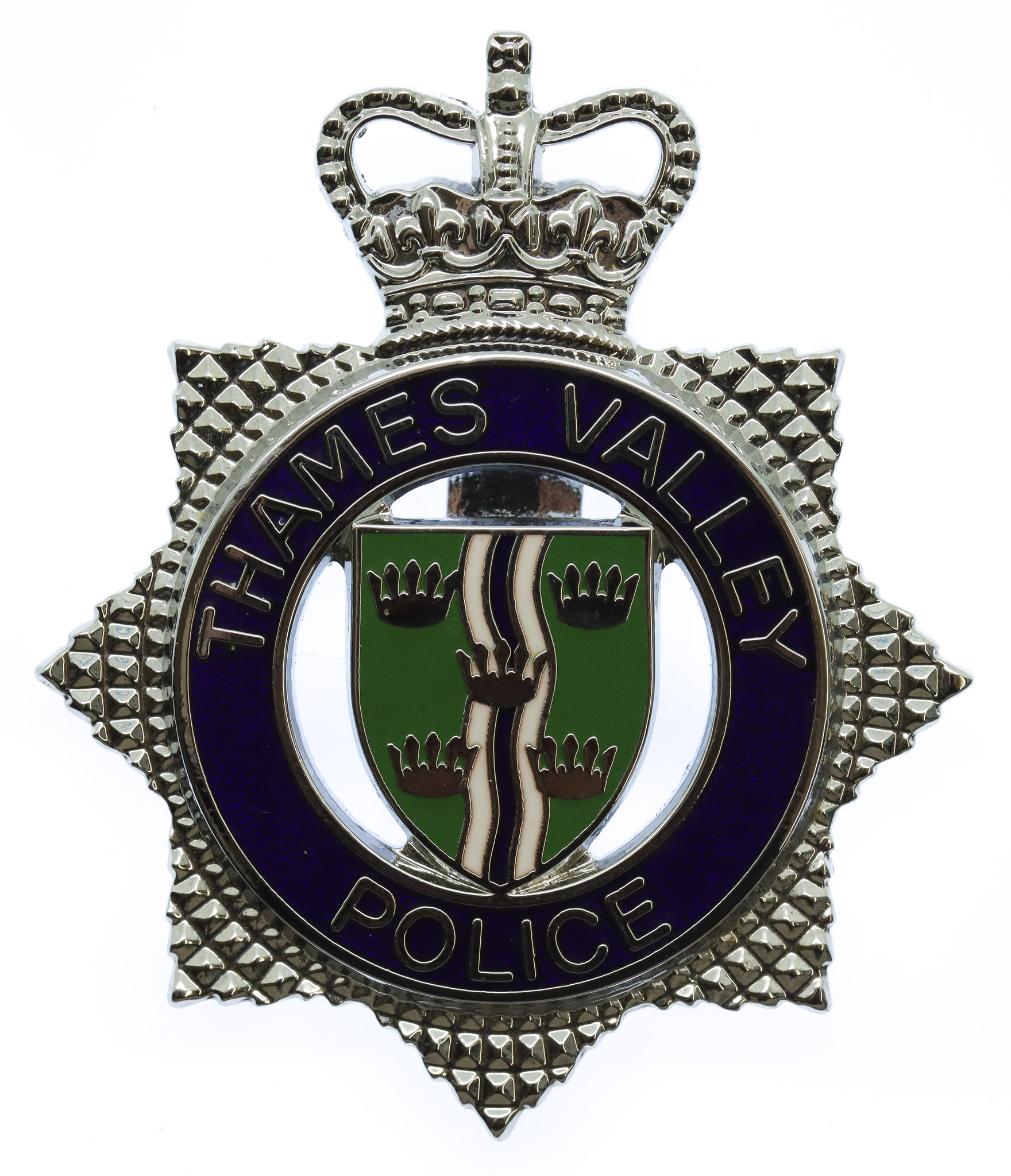 Thames Valley Police Enamelled Cap Badge - Queen's Crown