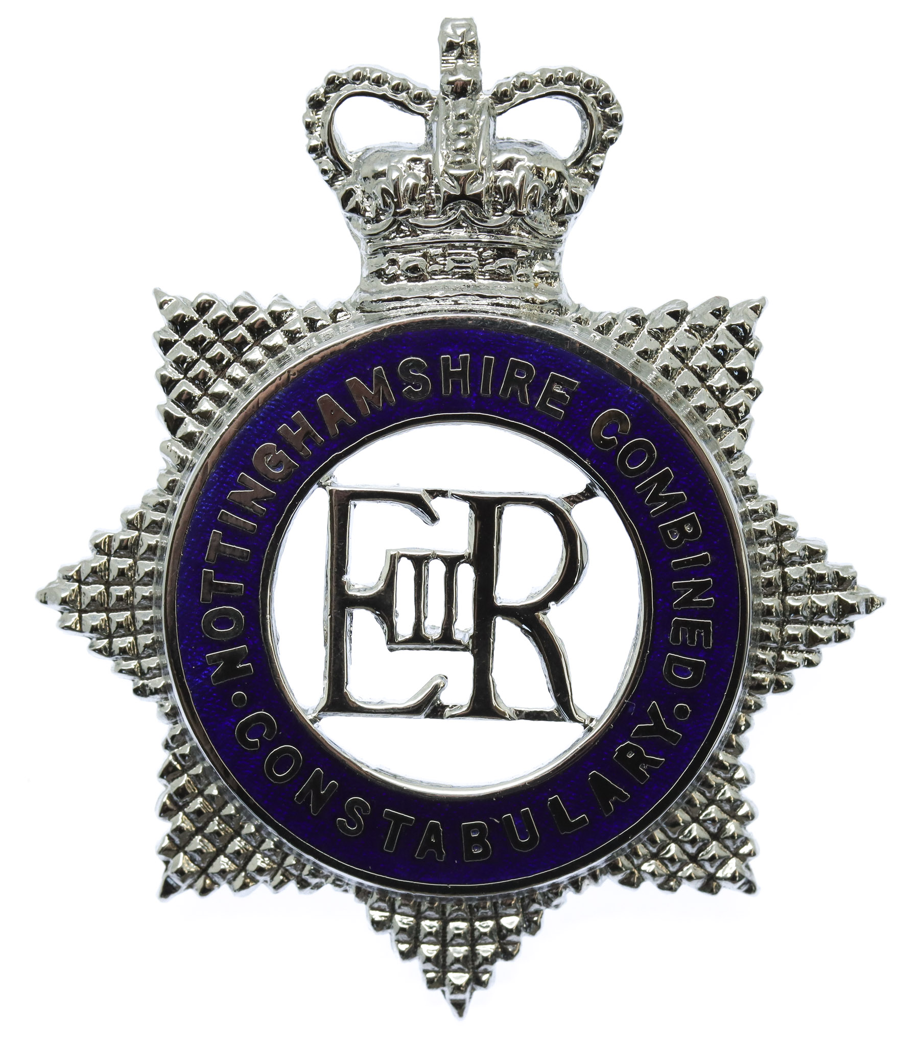 Nottinghamshire Combined Constabulary Senior Officer's Enamelled Cap Badge - Queen's Crown