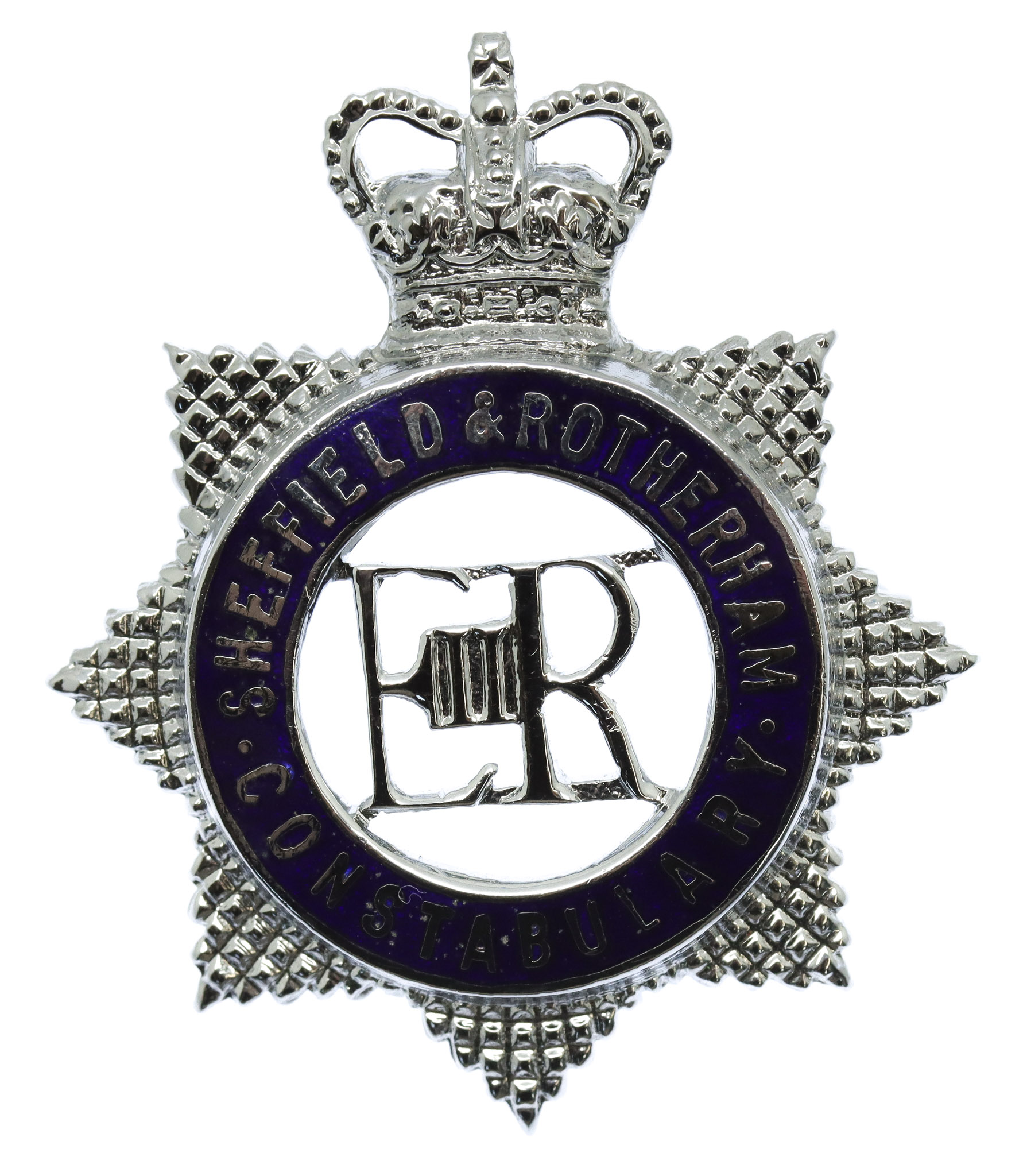 Sheffield & Rotherham Constabulary Senior Officer's Enamelled Cap Badge - Queen's Crown