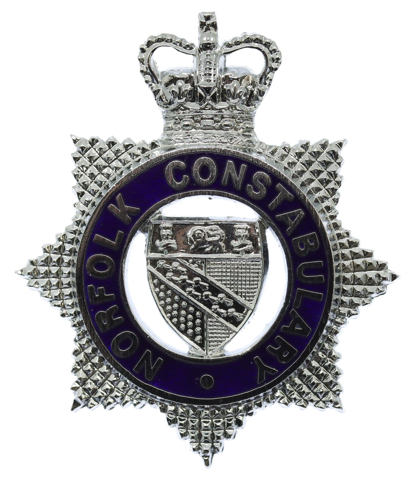 Norfolk Constabulary Senior Officer's Enamelled Cap Badge - Queen's Crown