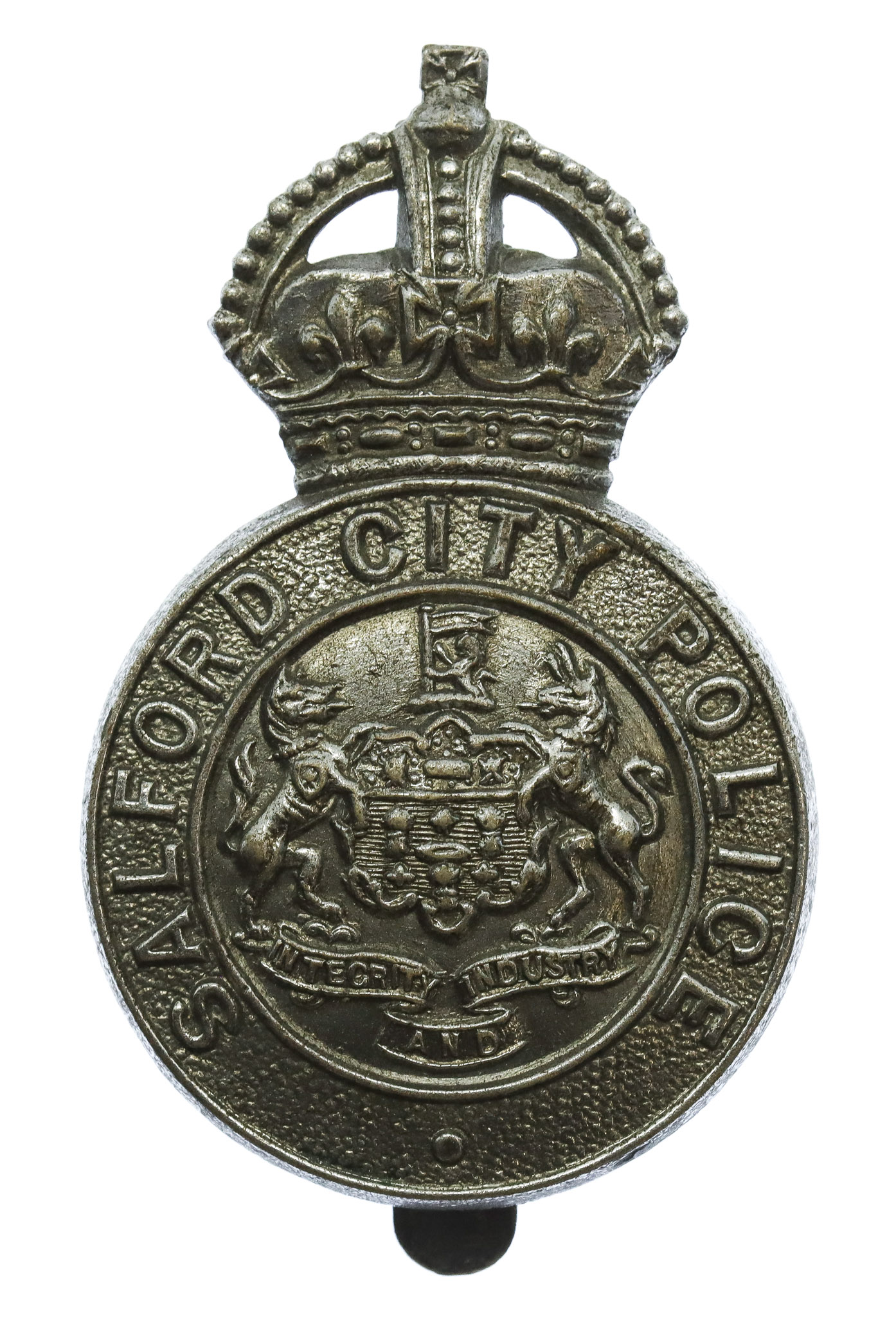 Salford City Police Cap Badge - King's Crown