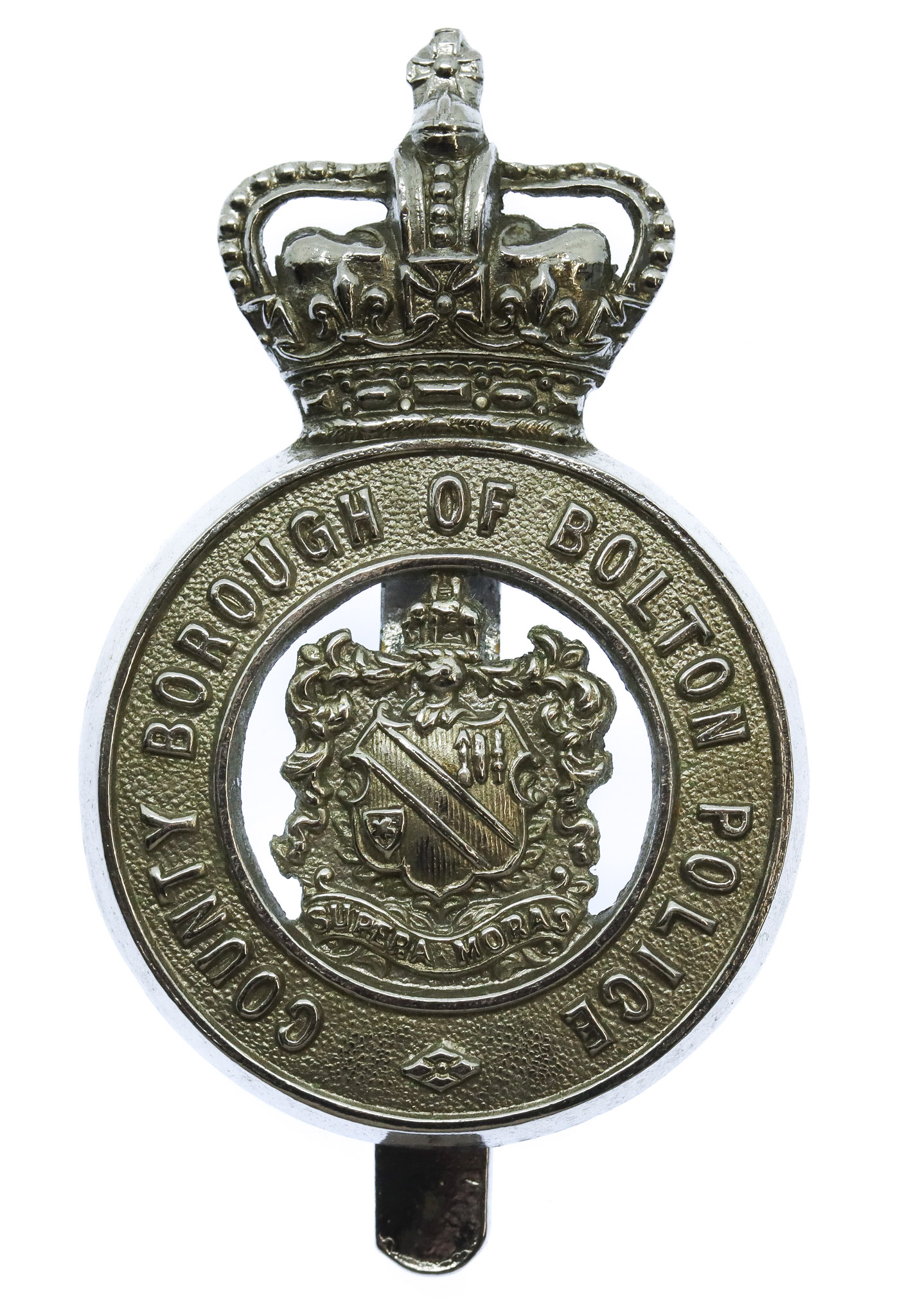 County Borough of Bolton Police Cap Badge - Queen's Crown