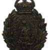 Sunderland Borough Police Blackened Brass Wreath Helmet Plate - King's Crown
