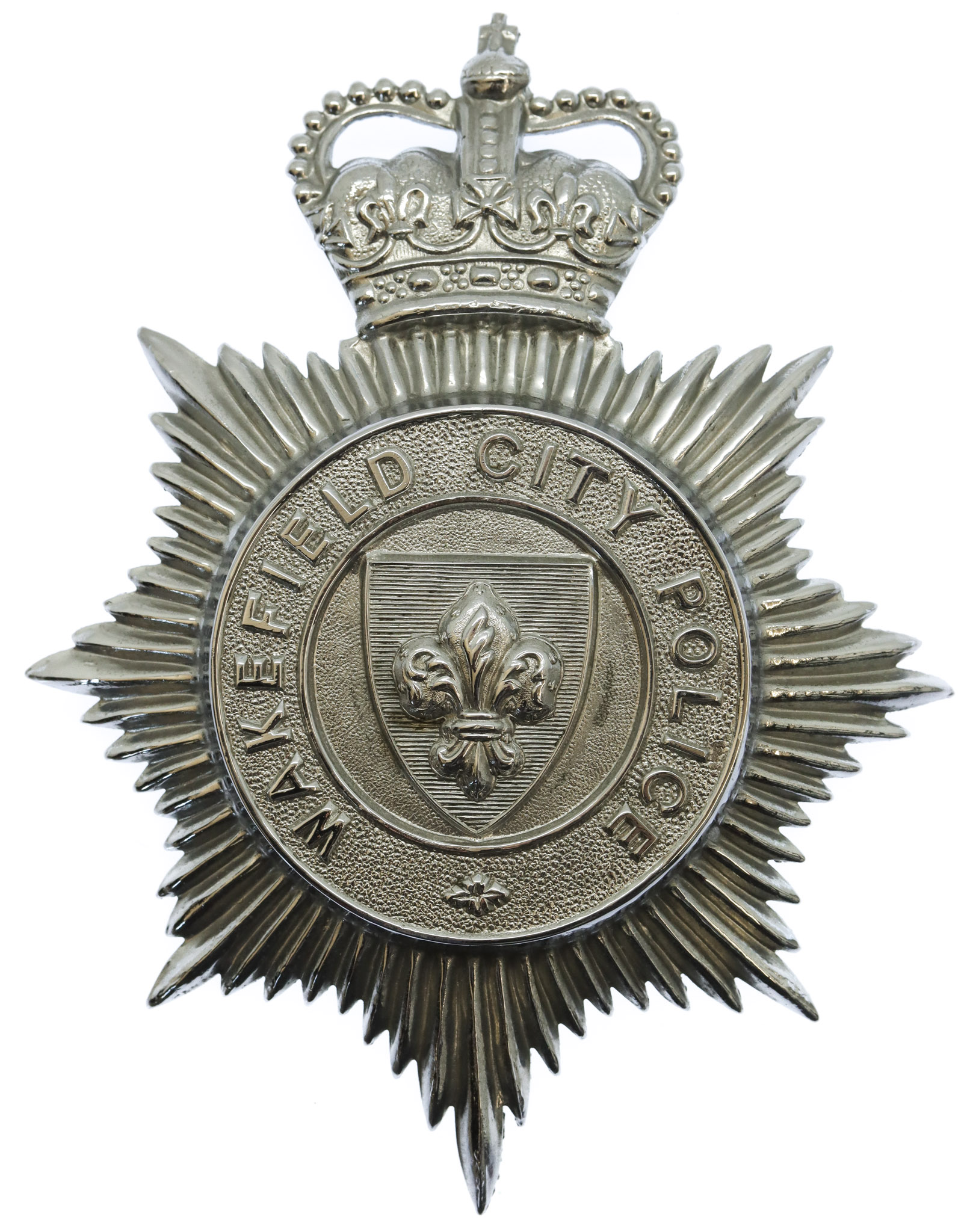Wakefield City Police Helmet Plate - Queen's Crown