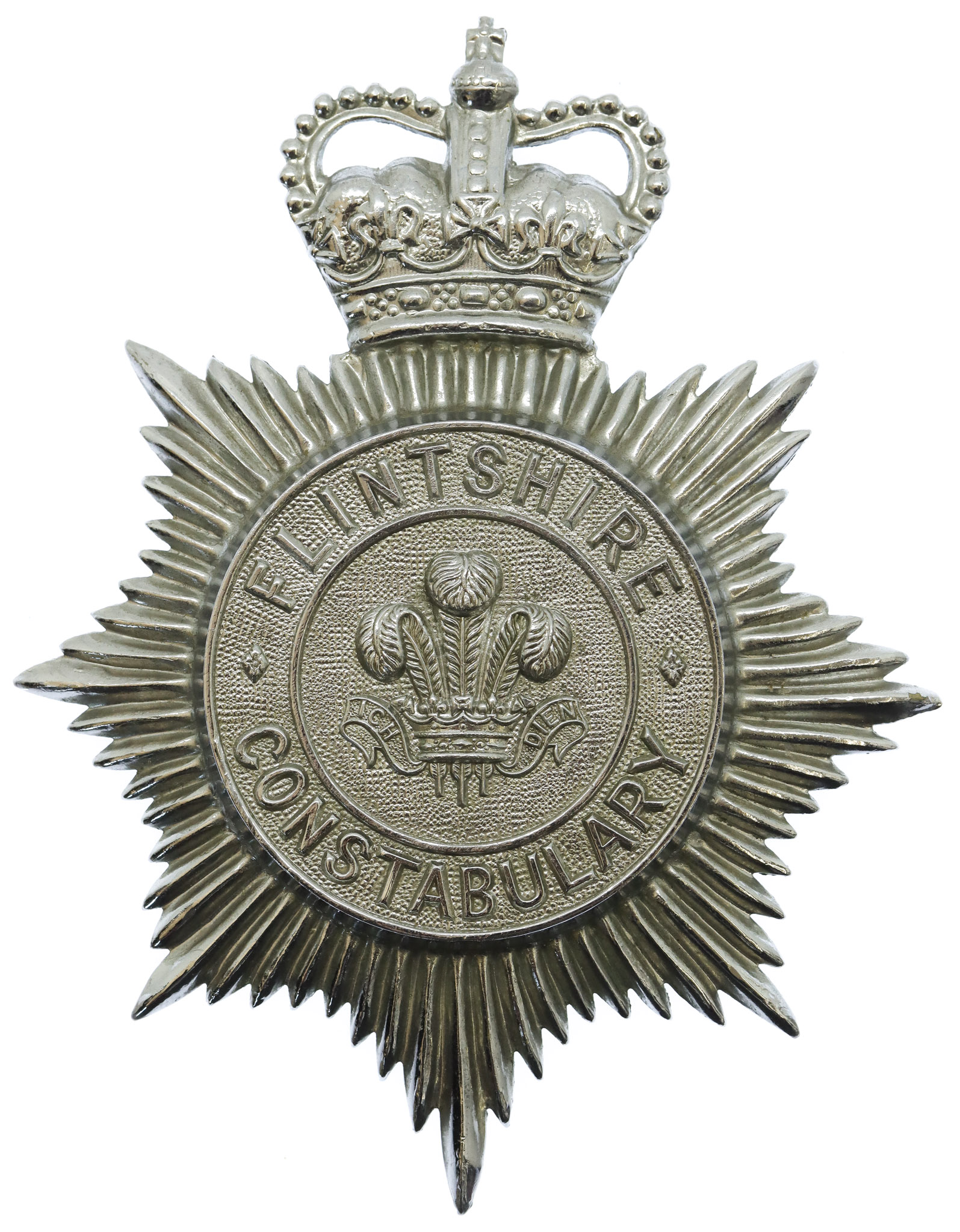 Flintshire Constabulary Helmet Plate - Queen's Crown